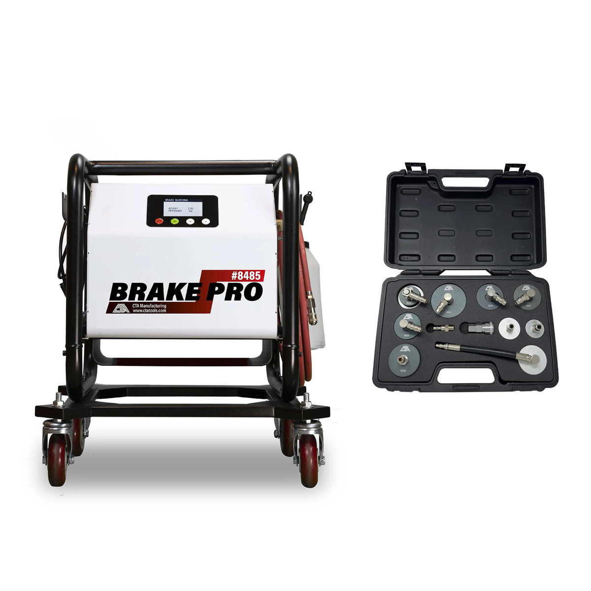CTA-manufacturing-brake-pro-electric-pressure-brake-bleeder-with-adapters-20LCTA8205.png CTA Manufacturing Brake-Pro Electric Pressure Brake Bleeder w/ Adapters - 20L CTA8205 - Image 1