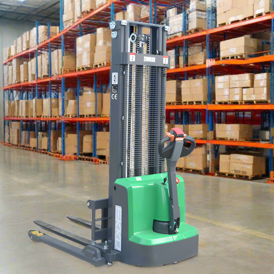 EKKO-EB13E-Li-electric-straddle-stacker-2800-lbs-capacity-138-height_2024-06-11T19_48_56.466Z.png Electric Straddle Stacker | 2800 lbs Capacity | Lift Height 138'' | EKKO EB13E-138LI - Image 1