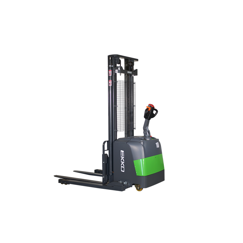 EKKO-full-powered-lithium-straddle-stacker-4000lb-cap-118-height-EB18C-118Li.png Full Powered Lithium Straddle Stacker | 4000 lb. Cap.| 118" Height | EKKO EB18C-118Li - Image 1