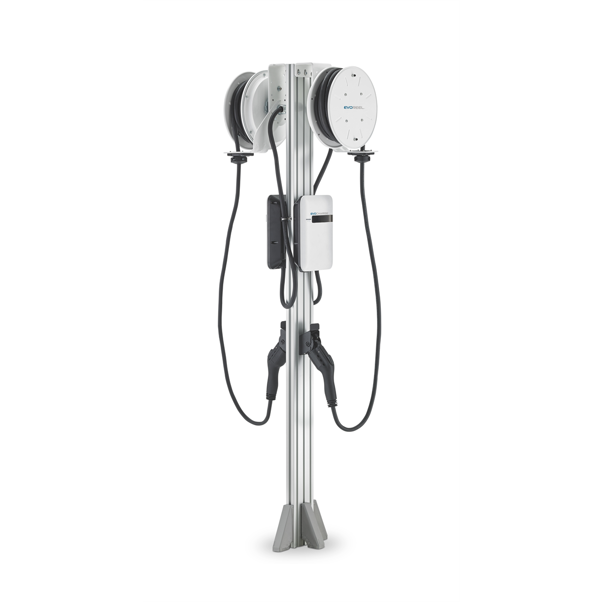 EVoCharge-EVSE-electric-vehicle-charging-station-dual-port-pedestal-mount-with-6ft-pedestal-22ft-EVOREELs-3ft-interconnect-cable-EVOEVC4AA0C1B1B3.png EVoCharge EVSE Dual Port EV Charging Station EVOEVC4AA0C1B1B3 - Image 1