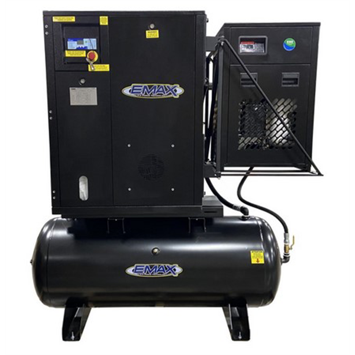 Emax-compressor-10HP-1PH-industrial-rotary-screw-compressor-120Gal-tank-mount-with-air-dryer-EMXERIK010003.png Emax Compressor 10HP 1PH Industrial Rotary Screw Compressor-120 Gal Tank Mount w/Air Dryer EMXERIK010003 - Image 1