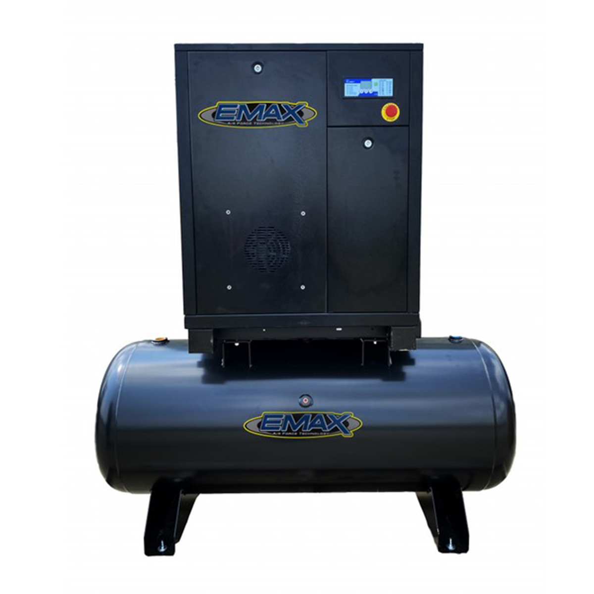 Emax-compressor-7-5HP-1PH-industrial-rotary-screw-compressor-80Gal-tank-mount-EMXERI0070801.png Emax Compressor 7.5HP 1PH Industrial Rotary Screw Compressor-80 Gal Tank Mount EMXERI0070801 - Image 1
