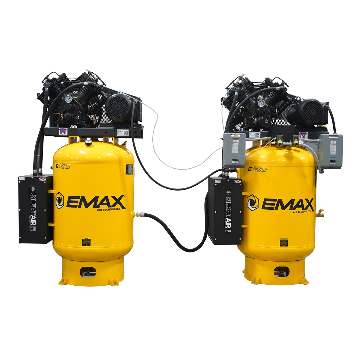 Emax-compressor-two-10HP-3ph-120gallon-vertical-solo-mounted-alternating-silent-air-compressors-with-pressure-lubricated-pumps-EMXESP10A120V3.png Emax Compressor Two 10HP 3ph 120 Gallon Vertical Solo Mounted Alternating Silent Air compressors-w/Pressure Lubricated pumps EMXESP10A120V3 - Image 1