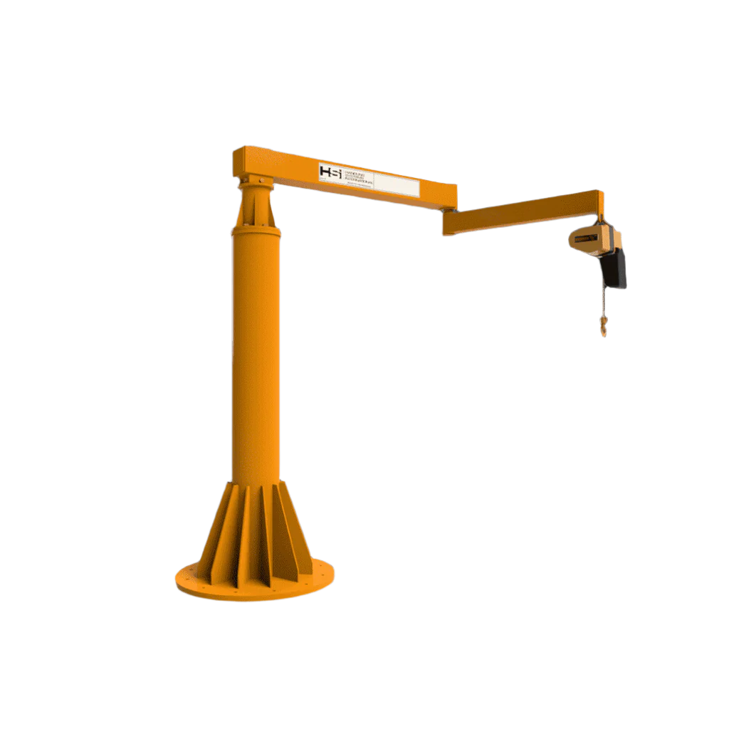 HSI-crane-freestanding-articulating-Jib-crane-250lb-Cap-8ft-16ft-span-and-8-3-14-3-HUB-350FAJ-250.png Jib Crane | 250 Lbs | Freestanding | Articulating | HSI Crane 350FAJ-250 - Image 1