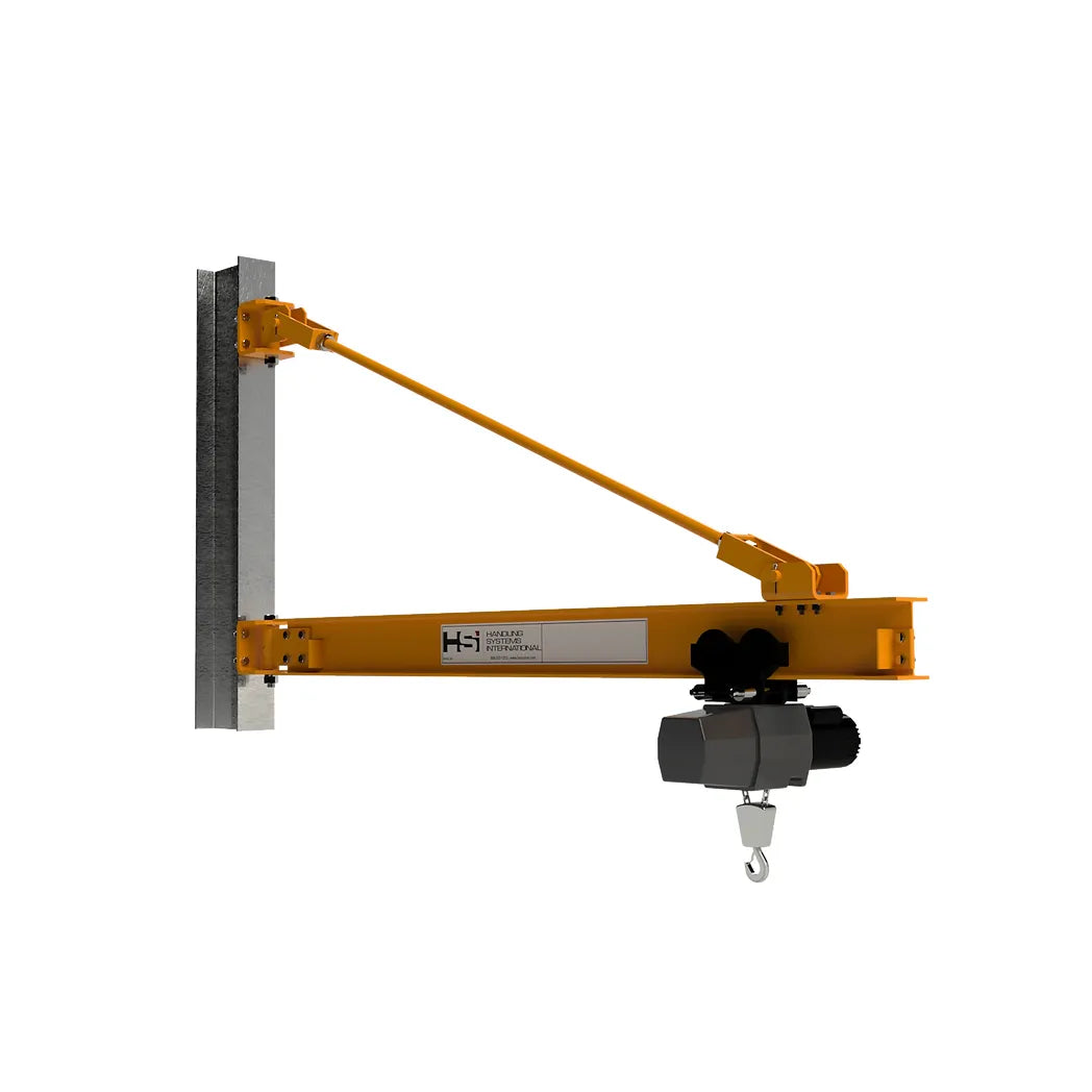 HSI-crane-tie-rod-style-wall-column-mounted-jib-crane-1500lb-cap-8ft-30ft-span-311-1500-0.jpg Jib Crane | 1500 Lbs | Tie Rod Style | Wall /Column Mounted | HSI Crane 311-1500 - Image 1