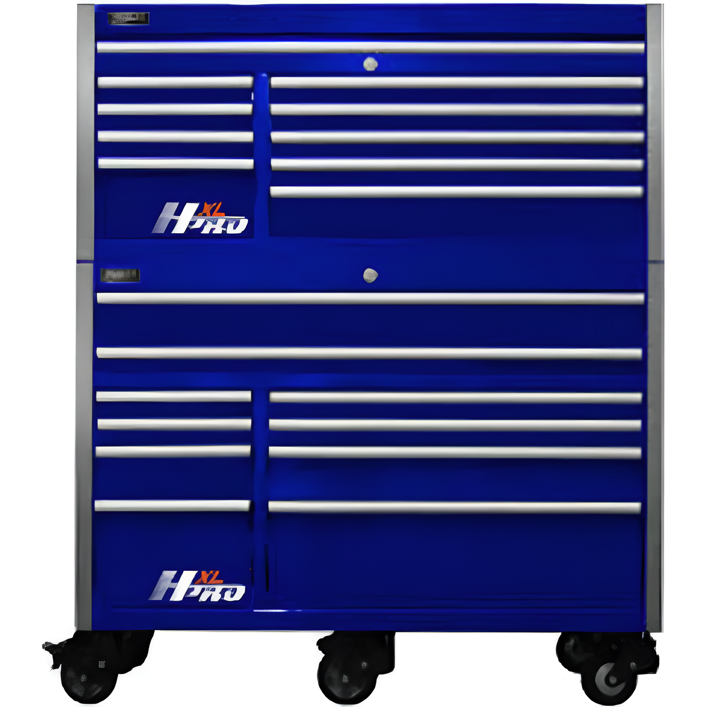 Hhomak-manufacturing-60in-HXL-pro-9-drawer-top-chest-and-10-drawer-roller-cabinet-combo-blue-HOMHX07060192.png Homak Manufacturing 60" HXL Pro 9-Drawer Top Chest and 10-Drawer Roller Cabinet Combo. - Blue HOMHX07060192 - Image 1