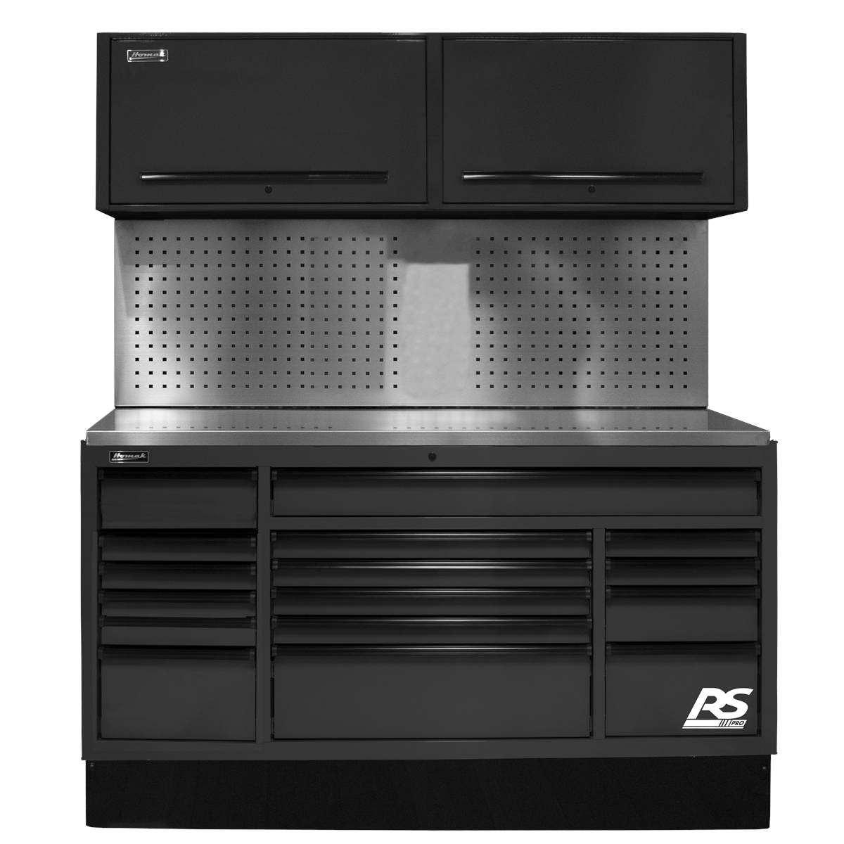 Hhomak-manufacturing-72in-CTS-centralized-tool-storage-with-tool-board-back-splash-set-black-HOMBKCTS72002.png Homak Manufacturing 72'' CTS Centralized Tool Storage with Tool Board Back Splash Set, Black HOMBKCTS72002 - Image 1