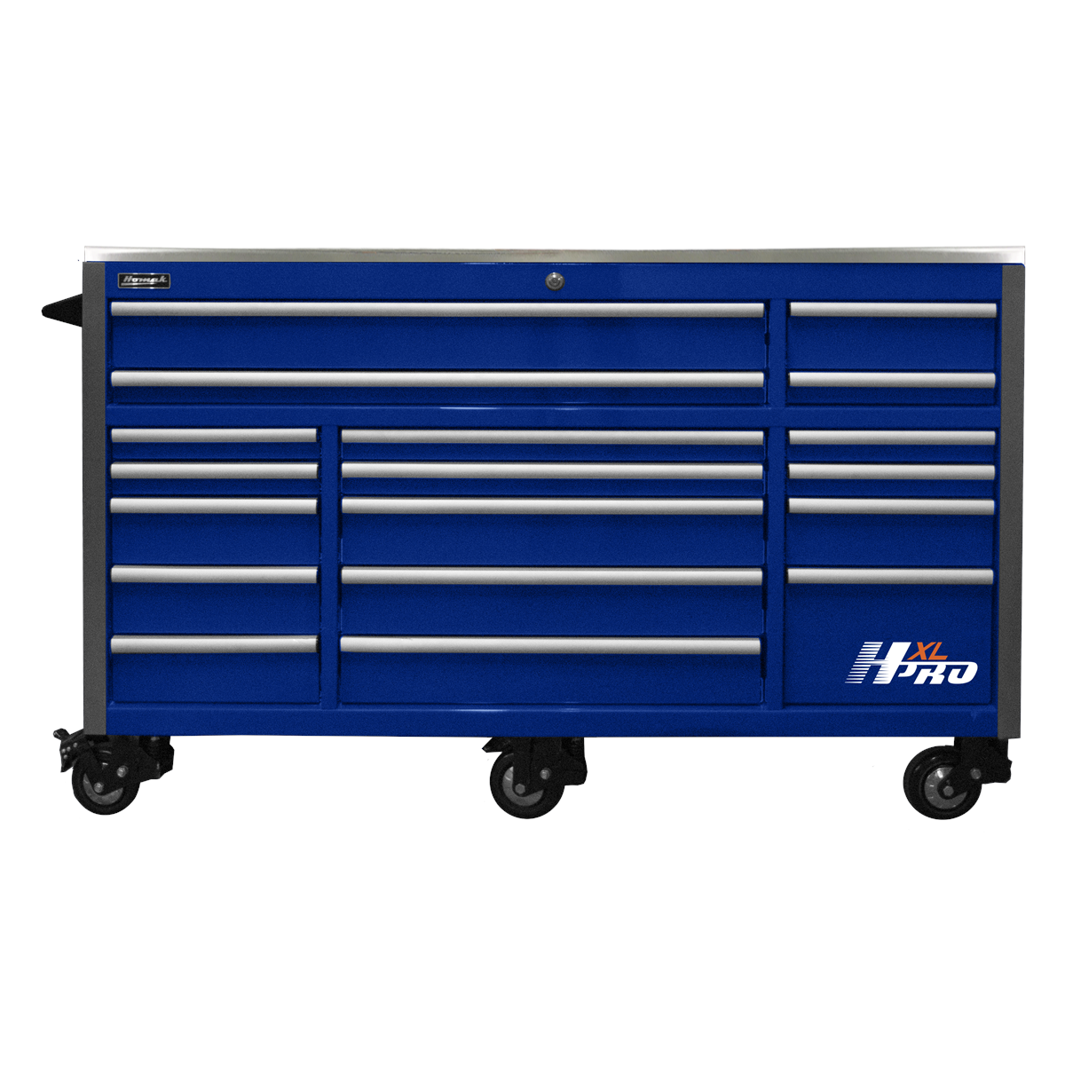 Hhomak-manufacturing-72in-HXL-17-drawer-roller-cabinet-blue-HOMHX04072172.png Homak Manufacturing 72 in. HXL 17-Drawer Roller Cabinet - Blue HOMHX04072172 - Image 1