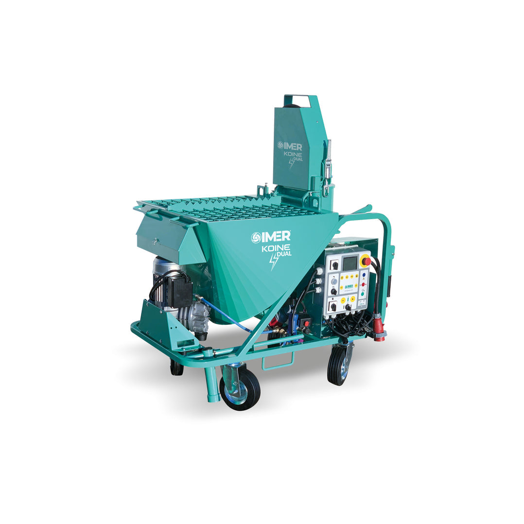 IMER-koine-dual-continuous-mixer-208V-3-phase-_-220V-single-phase-9HP-1106312.jpg Continuous Mixer | 208V 3 Phase & 220V Single Phase | 9 HP | IMER Koine Dual 1106312 - Image 1