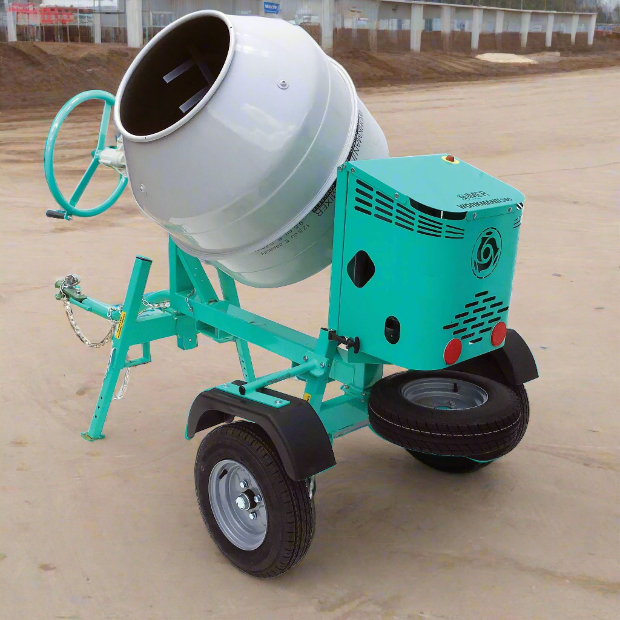 Imer-workman-II-250-220V-60Hz-electric-engine-1-5-HP_2024-06-13T16_52_16.842Z.png Towable Multi-Mixer | 1.5 HP | Steel Drum | IMER Workman II 250 - 1105843 - Image 1