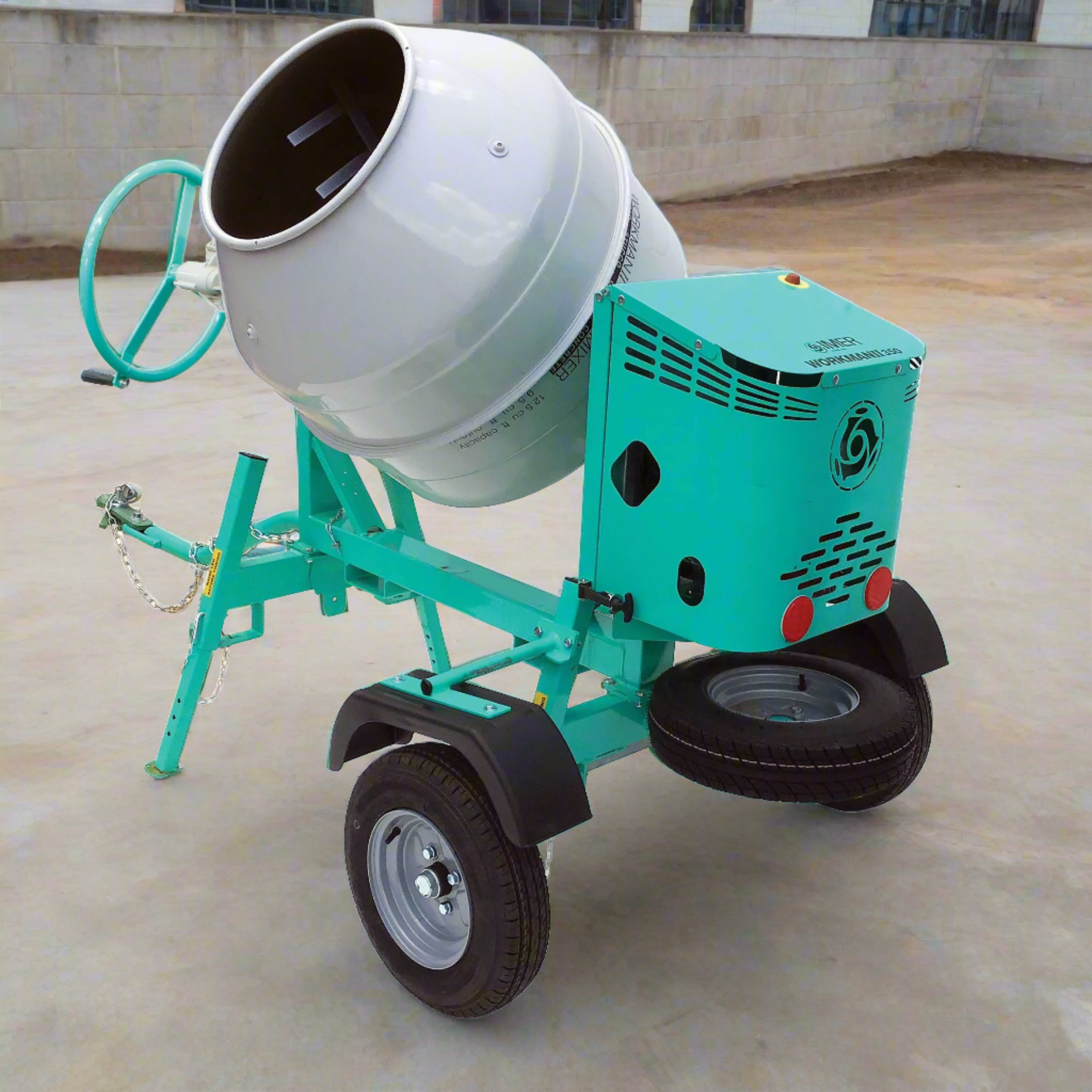 Imer-workman-II-250-5_2024-06-13T16_54_48.530Z.png Towable 9CF Mixer | 5.5 HP | Steel Drum | IMER Workman II 250 - 1105850 - Image 1