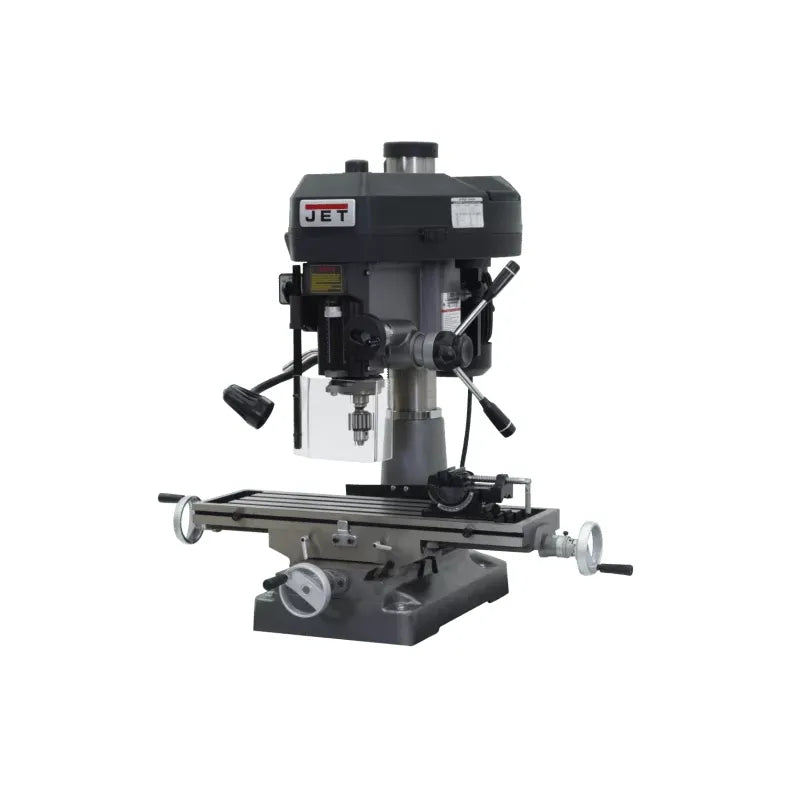 JET-JMD-18-mill-drill-with-newall-NMS300-dro-and-X-axis-table-powerfeed-JT9-350134.jpg Mill/Drill | With NEWALL DP500 DRO | X-Axis Table Powerfeed | JET JT9-350134 - Image 1