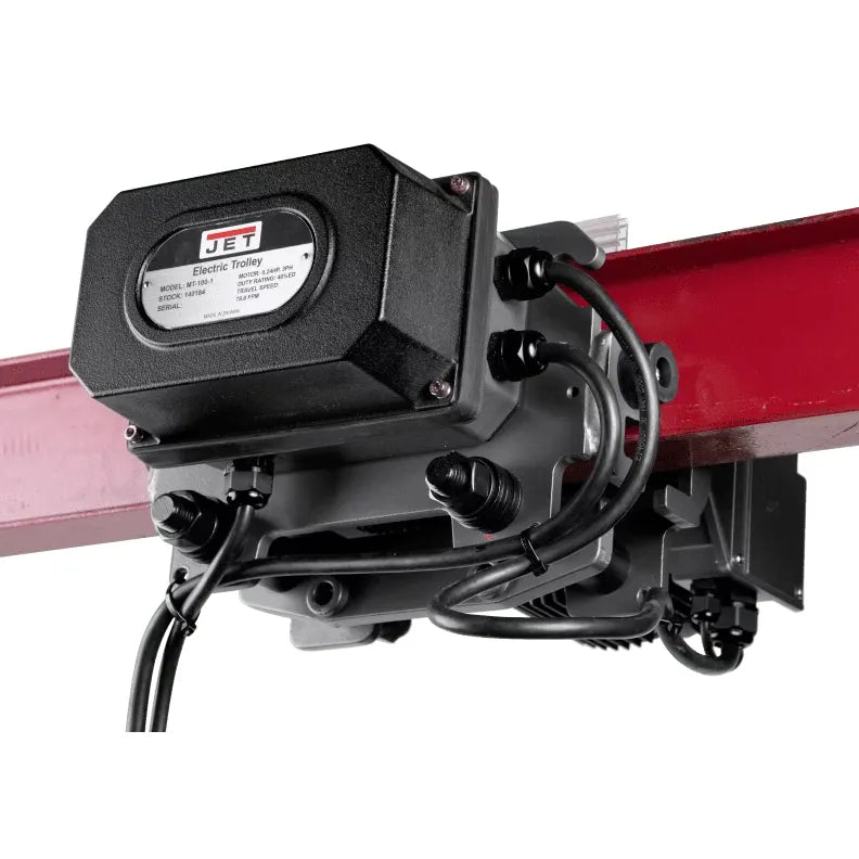 JET-MT100-1-ton-two-speed-electric-trolley-3-phase-230V-JT9-140185.jpg Trolley | 1 Ton | Two Speed | Electric | 3PH | 230V | JET JT9-140185 - Image 1