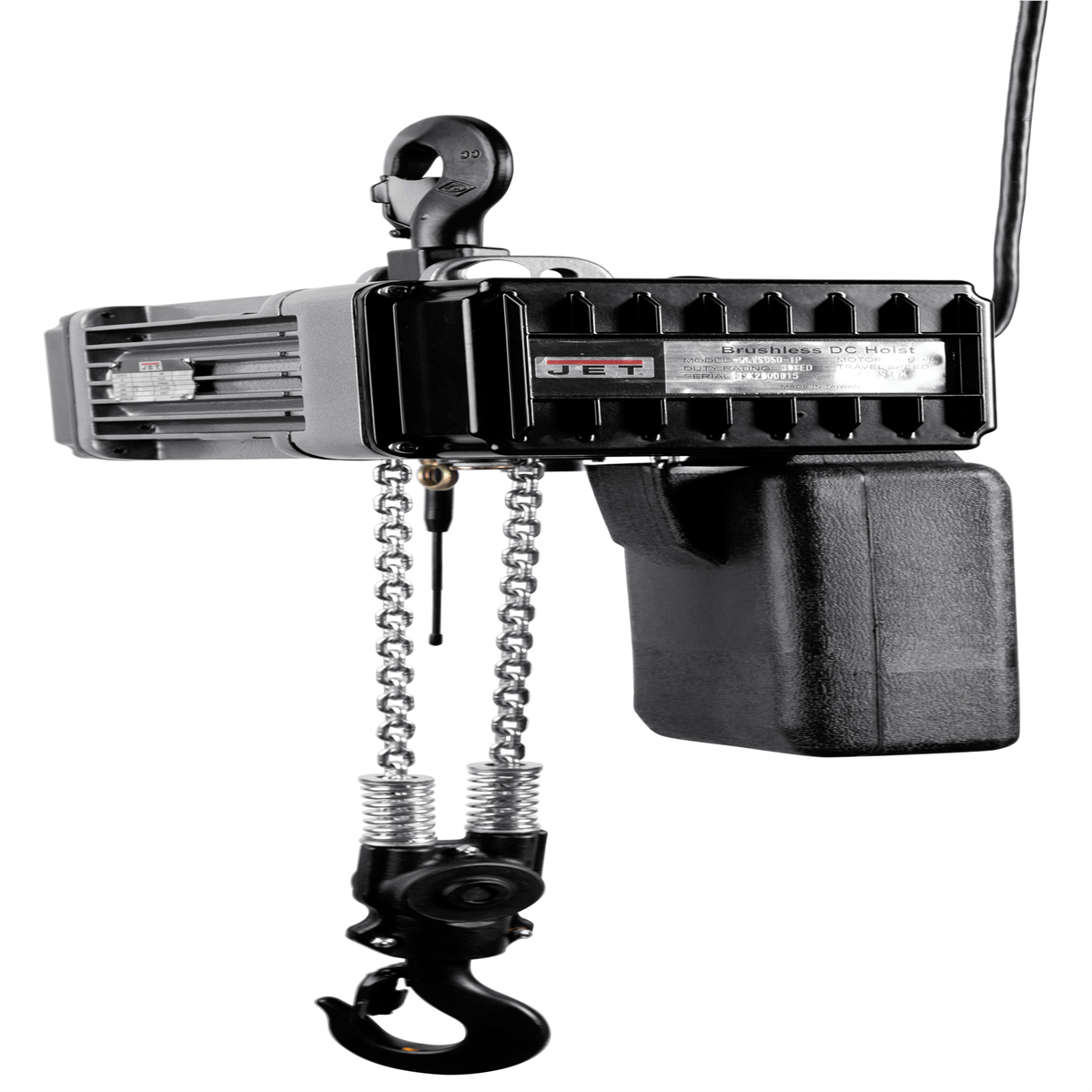 Jet-tools-1-8-ton-electric-chain-hoist-1-phase-20ft-lift-BLVS018-020-JET104002.png Jet Tools 1/8-Ton Electric Chain Hoist 1-Phase 20' Lift | BLVS018-020 JET104002 - Image 1