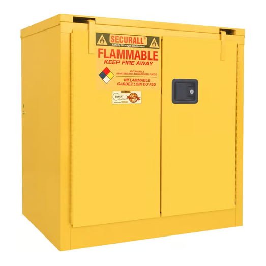 Securall-30-gallon-flammable-storage-cabinet-self-close-self-latch-safe-T-door-A331-1.png Flammable Liquid Storage Cabinet | 30 Gallon | Safe-T- Door | Self-Close | Self-Latch | Securall - Image 1
