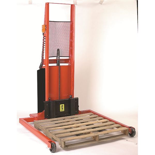 Wesco-industrial-products-PASFL-56-40S-3x40inches-fork-adjustable-span-straddle-powered-stacker-261034.jpg Adjustable Span Straddle Powered Stacker | 3" x 40" Fork | 1000 lb Capacity | Wesco Industrial Products 261034 - Image 1
