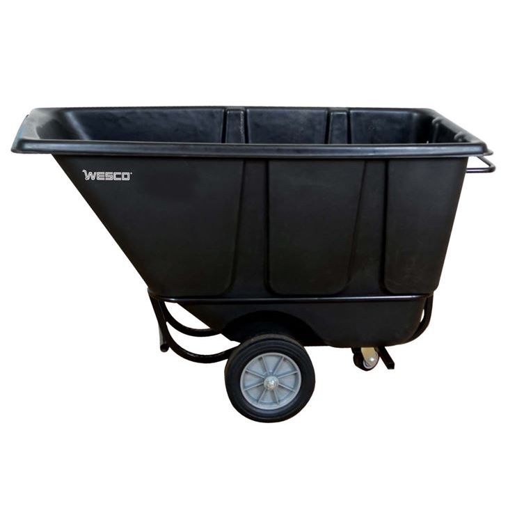 Wesco-industrial-products-model-1-2inches-FL850B-tilt-cart-272580.jpg Wesco Forklift Tilt Cart ½ cu yd (Model 1/2 FL850B) – 850 lb Capacity, Polyethylene Bin - Image 1