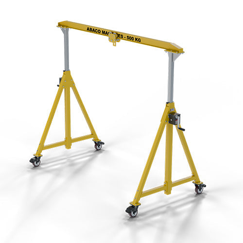 abaco-machines-USA-AEAC500-1000-easy-adjustable-crane.jpg Abaco Easy Adjustable Crane – AEAC500/AEAC1000 Mobile Gantry, Adjustable Height - Image 1
