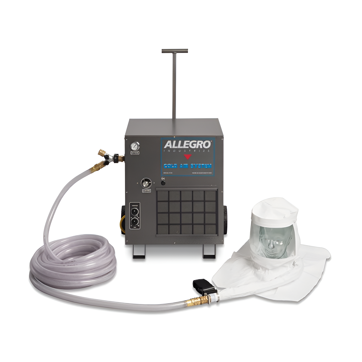 allegro-2-worker-single-bib-hood-breathing-cold-air-respirator-system-9221-02CA-Picsart-AiImageEnhancer.png Sigle Bib Cold Air Systems | 100' Hose | Allegro 9221-02CA - Image 1
