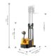 Electric Stacker | Counterbalanced | 2200 lbs. Capacity | 98'' Lift Height |Apollolift A-3043 - Image 2