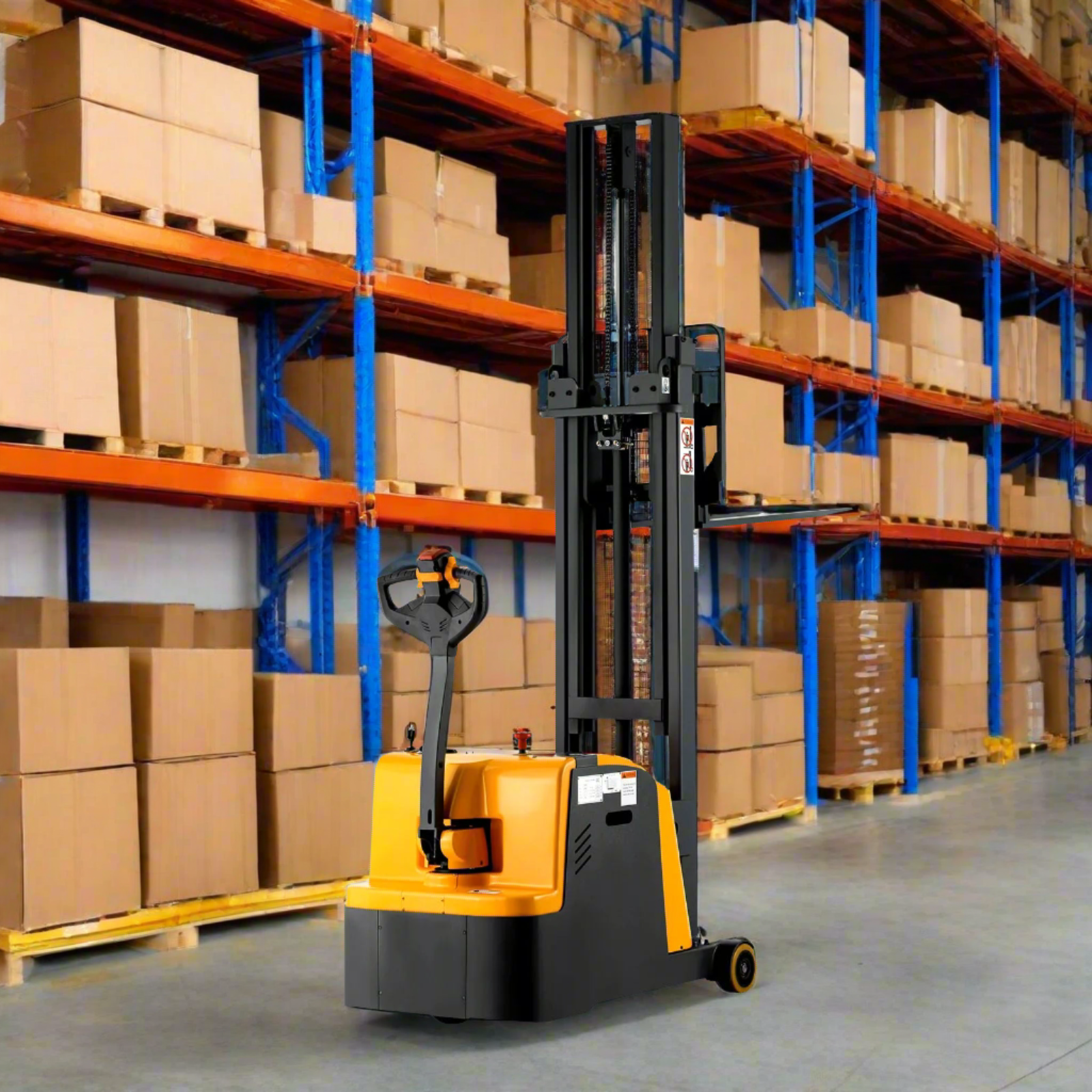 apollo-lift-2200-lbs-capacity-counterbalanced-electric-stacker-98-height-raised-A-3043_2024-06-14T19_10_29.965Z.png Electric Stacker | Counterbalanced | 2200 lbs. Capacity | 98'' Lift Height |Apollolift A-3043 - Image 1