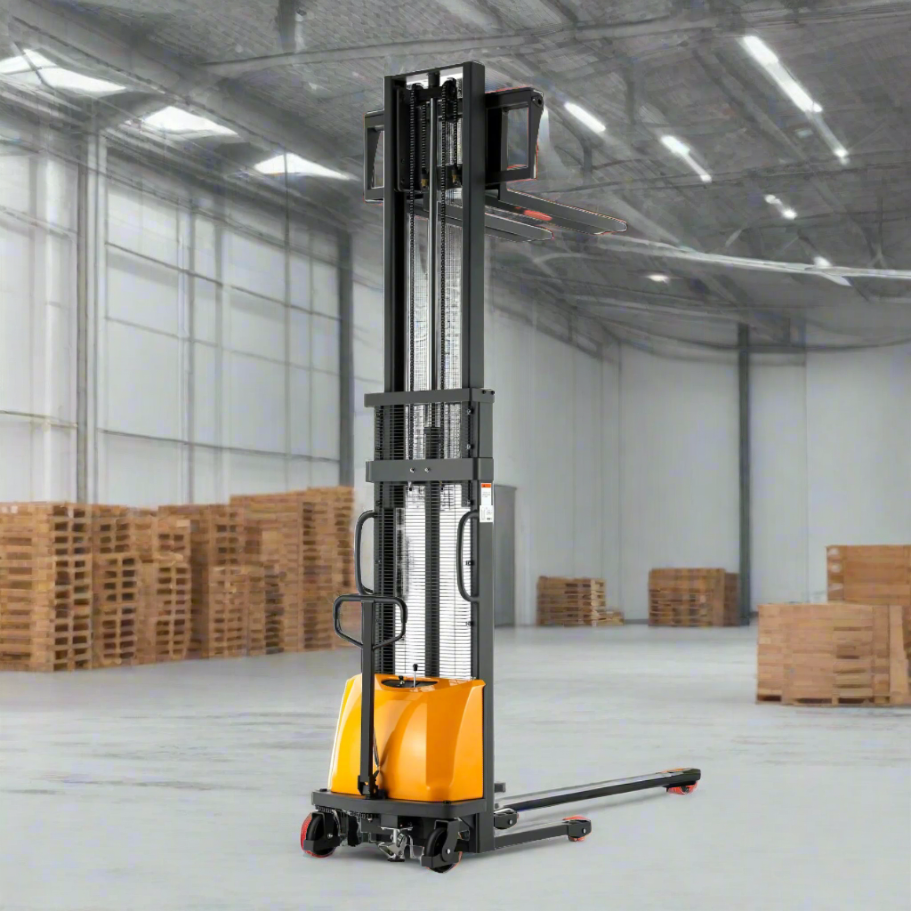 apollo-lift-3300-lbs-capacity-power-lift-fixed-stacker-118-lifting-A-3016_2024-06-04T21_56_33.135Z.png Electric Pallet Stacker | Fixed | 3300 lbs. Capacity | 118'' Lift Height | Apollolift A-3016 - Image 1