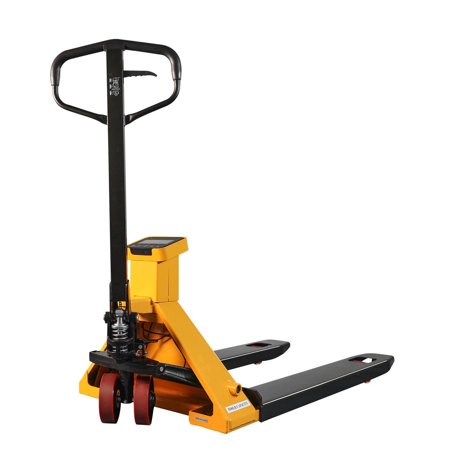 apollo-lift-manual-pallet-jack-with-digital-scale-45in-x-27-7in-5500lbs-A-1035.jpg Apollo Lift Manual Pallet Jack with Digital Scale 45" x 27.7" 5500 lbs. A-1035 - Image 1