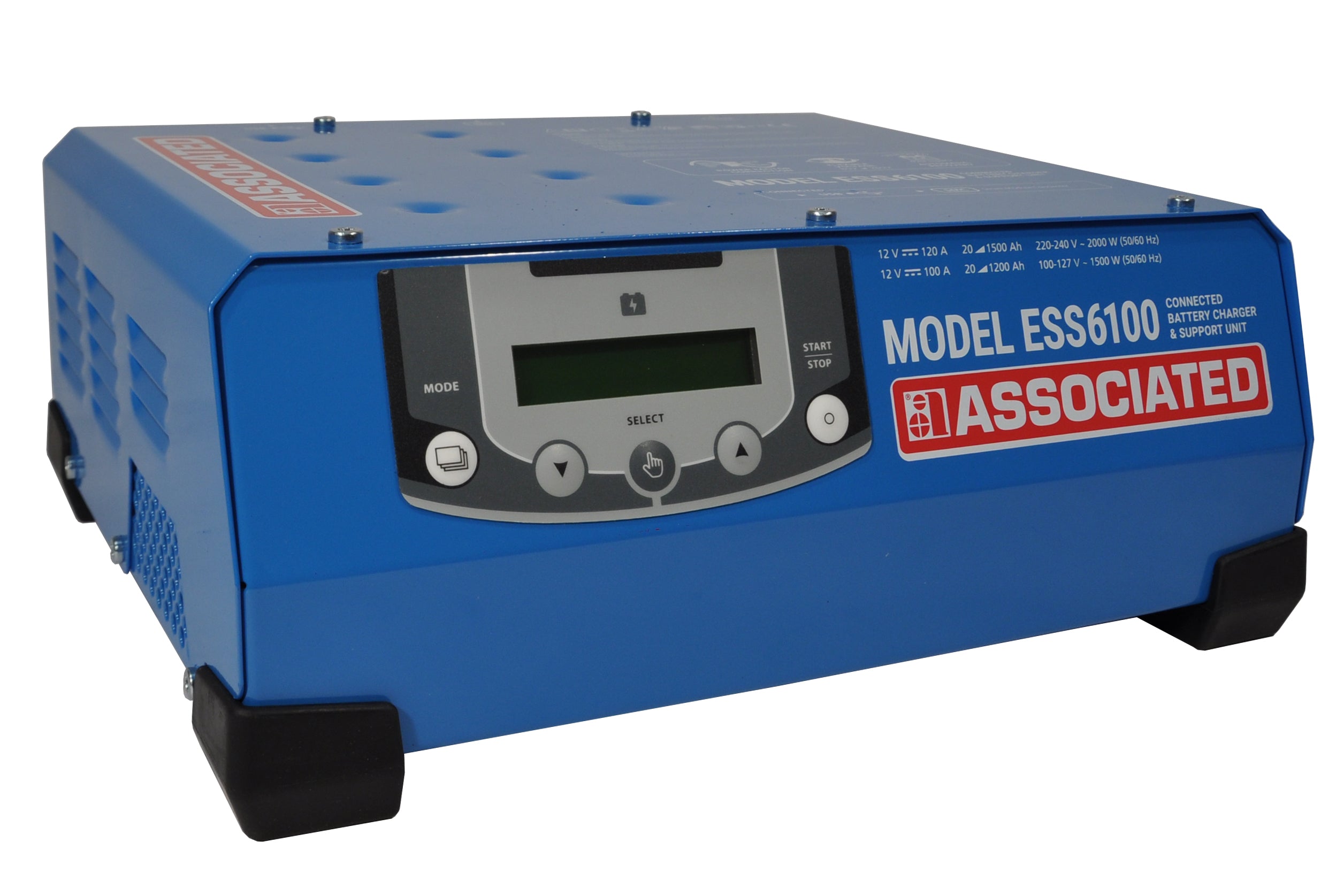 associated-100-Amp-high-power-smart-battery-charger-with-inverter-technology-ESS6100.jpg ESS6100 100A Smart Charger & Diagnostic Power Supply | Associated - Image 1