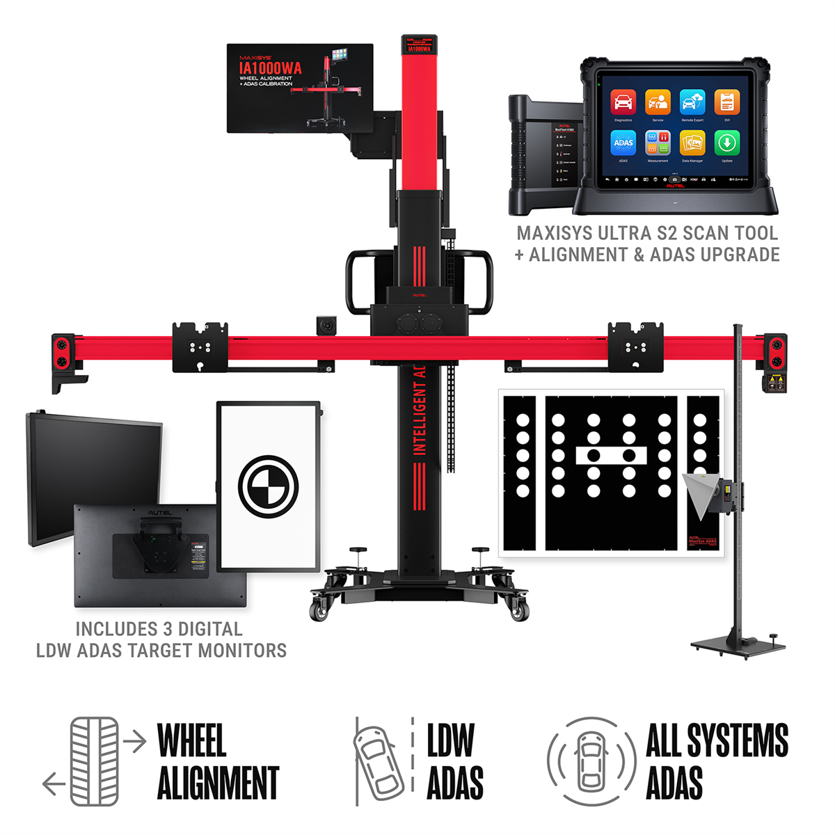 autel-maxiSys-IA1000-all-systems-calibration-system-with-MS-ultra-S2-and-digital-targets-IA1000ASTDT.png Autel MaxiSYS IA1000ASTDT ADAS & Wheel Alignment Calibration System - Image 1