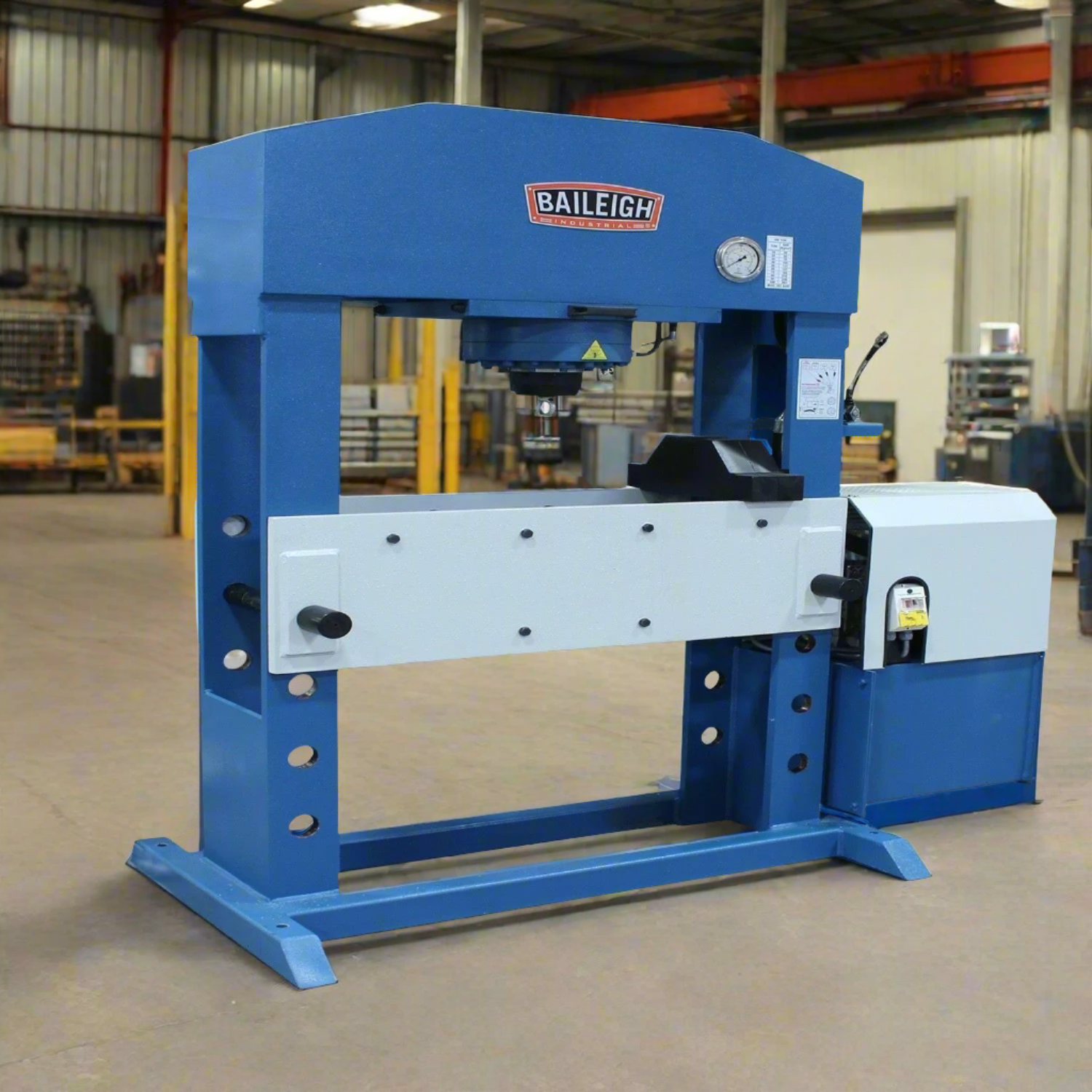 baileigh-industrial-HSP-110M-1500-HD-220V-3Phase-110-ton-extra-wide-hydraulic-press-BA9-1012427_2024-07-19T04_53_09.438Z.png Hydraulic Press | 110 Ton Cap.| Baileigh Industrial BA9-1012427 - Image 1