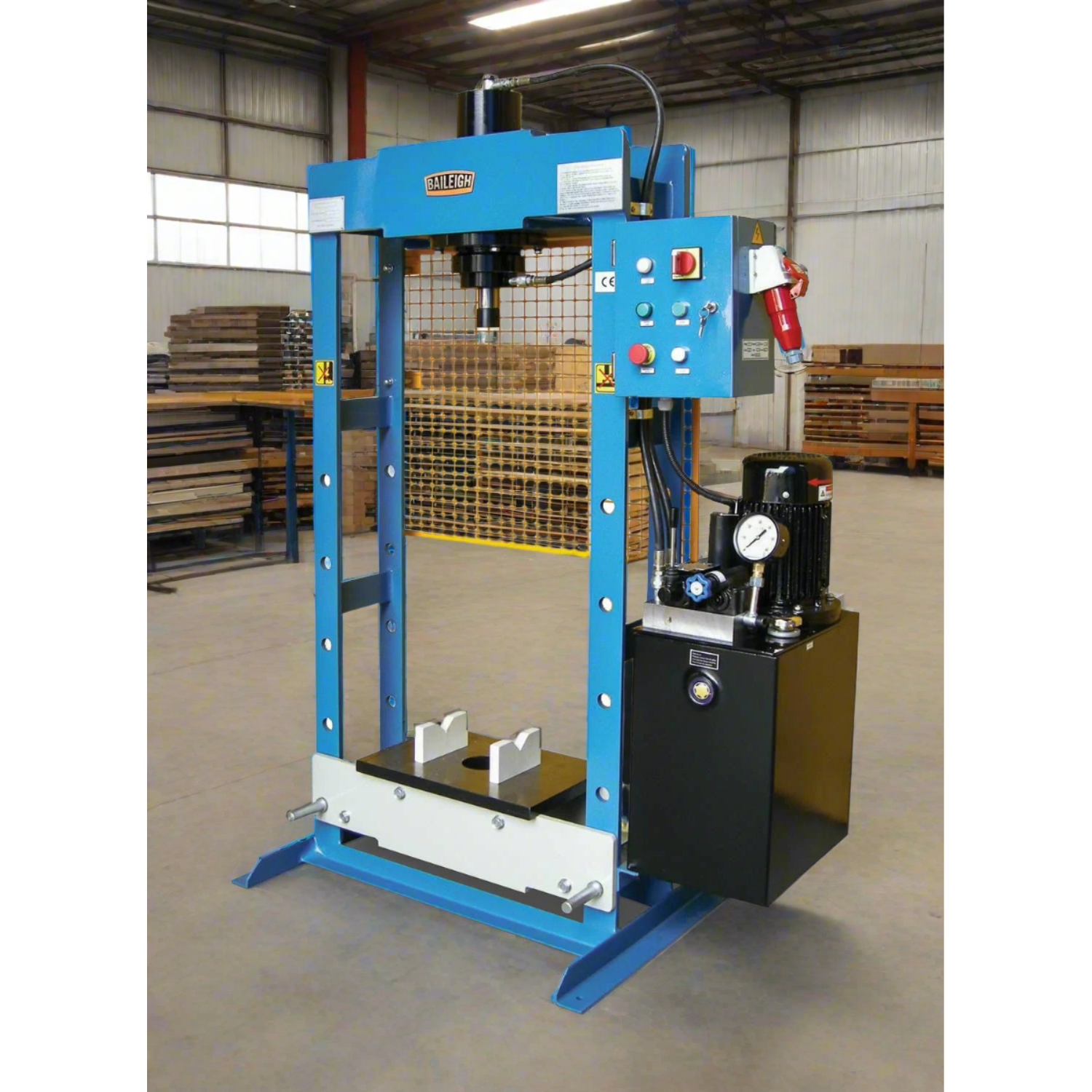 baileigh-industrial-HSP-30M-220V-1Phase-30-ton-hydraulic-H-framePress-9-5-stoke-BA9-1012401_2024-07-19T07_16_03.723Z.png Hydraulic Press | 30 Ton Cap.| Baileigh Industrial BA9-1012401 - Image 1