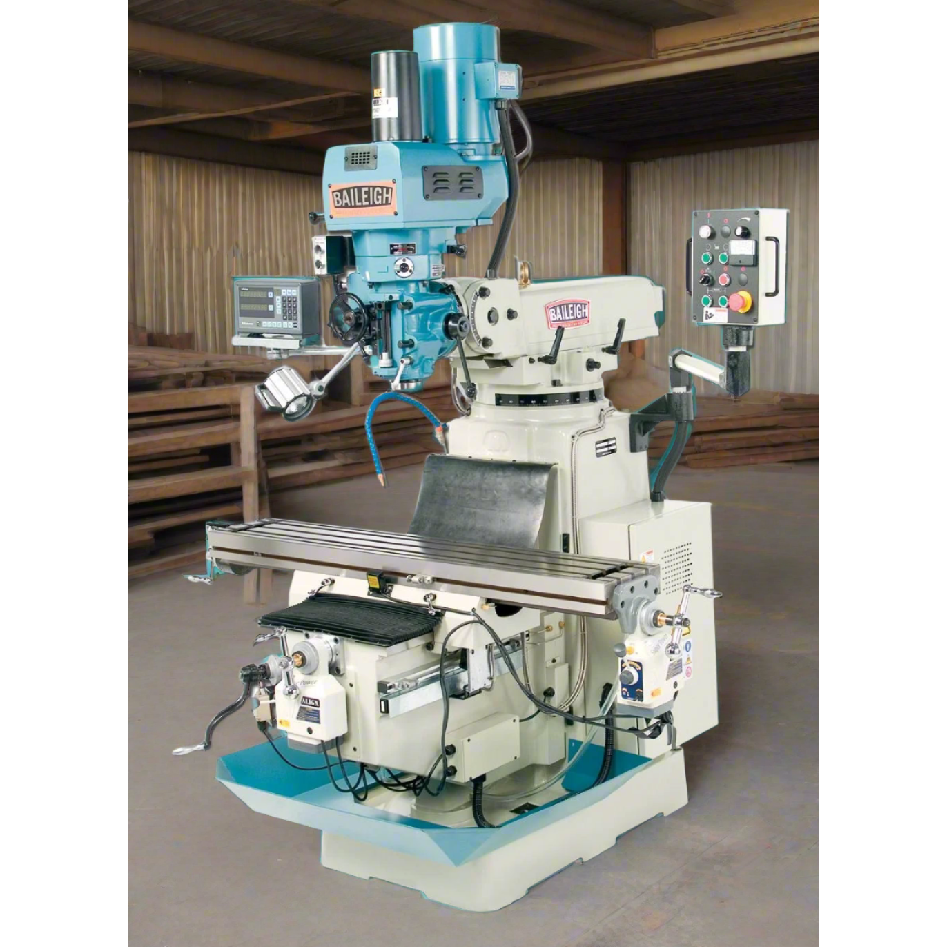 baileigh-industrial-VM-1054-3-10-x-54-EVS-variable-speed-vertical-milling-machine-BA9-1008136_2024-07-23T08_25_47.598Z.png Vertical Mill | 10" x 54" Table | Baileigh Industrial BA9-1008136 - Image 1