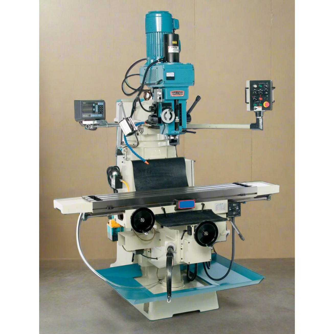 baileigh-industrial-VM-1258-3-12-x-58-EVS-variable-speed-vertical-milling-machine-BA9-1008169_2024-07-23T08_19_57.041Z.png Vertical Knee Mill | 12" x 58" Table | Baileigh Industrial BA9-1008169 - Image 1