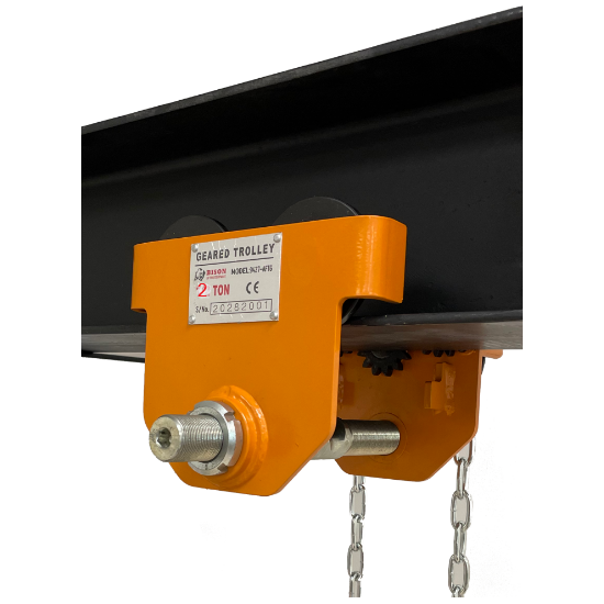 bison-lifting-2-ton-low-headroom-geared-trolley-GT020-ATP-6.png Low-Headroom Geared Trolley | 2 Ton | Bison Lifting GT020-ATP - Image 1