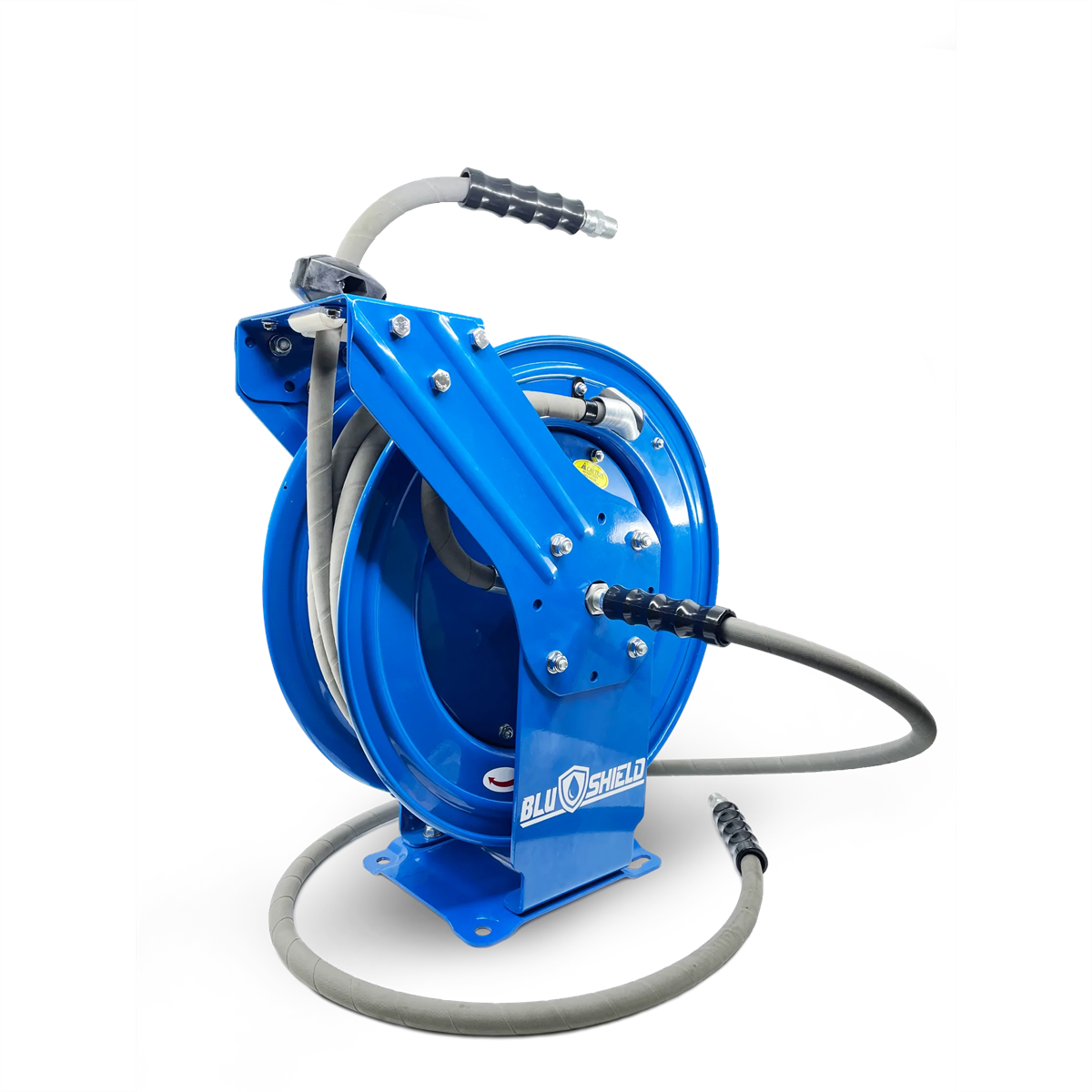 bluebird-bluShield-3-8inches-pressure-washer-hose-reel-with-4100PSI-aramid-braided-non-marking-hose-quick-connect-coupler-6ft-lead-in-hose-dual-arm-heavy-duty-10ft-BLBPWR38100-CP-NM.png BluBird BluShield 3/8" x 100' Pressure Washer Hose Reel – 4100 PSI Aramid Braided Non-Marking Dual Arm w/ Quick Connect & 6' Lead-In – BLBPWR38100-CP-NM - Image 1