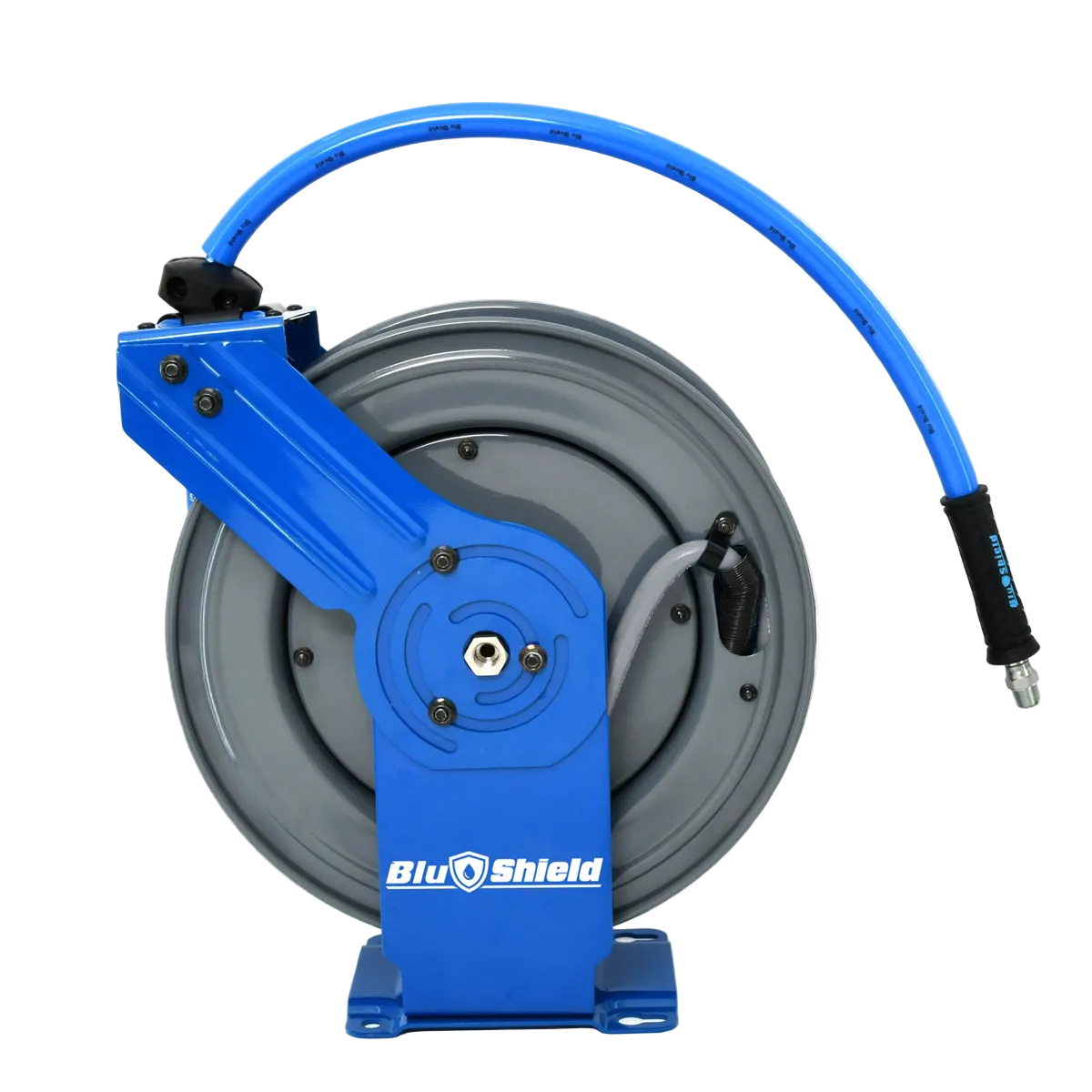 bluebird-bluShield-all-in-one-rubber-air-hose-reel-3-8inche-X100-Dual-arm-with-6ft-lead-in-Hose-BLBPWRDA38100-AIO_26b10f45-dd71-46ff-89bc-7526abcc6371.png BluBird BluShield 3/8" x 100' All-in-One Rubber Air Hose Reel – Dual Arm Retractable w/ 6' Lead-In Hose – BLBPWRDA38100-AIO - Image 1