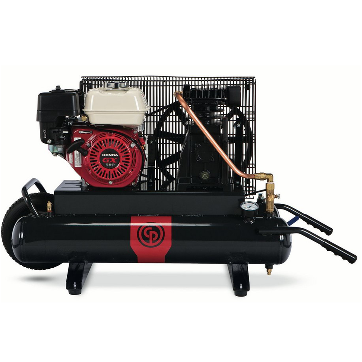 chicago-pneumatic-5-5hp-honda-8-gallon-twin-tank-CPCRCP-5530.png Chicago Pneumatic 5.5 HP Honda Gas Air Compressor 8 Gallon Twin Tank – CPCRCP-5530 Portable Contractor-Grade Compressor - Image 1