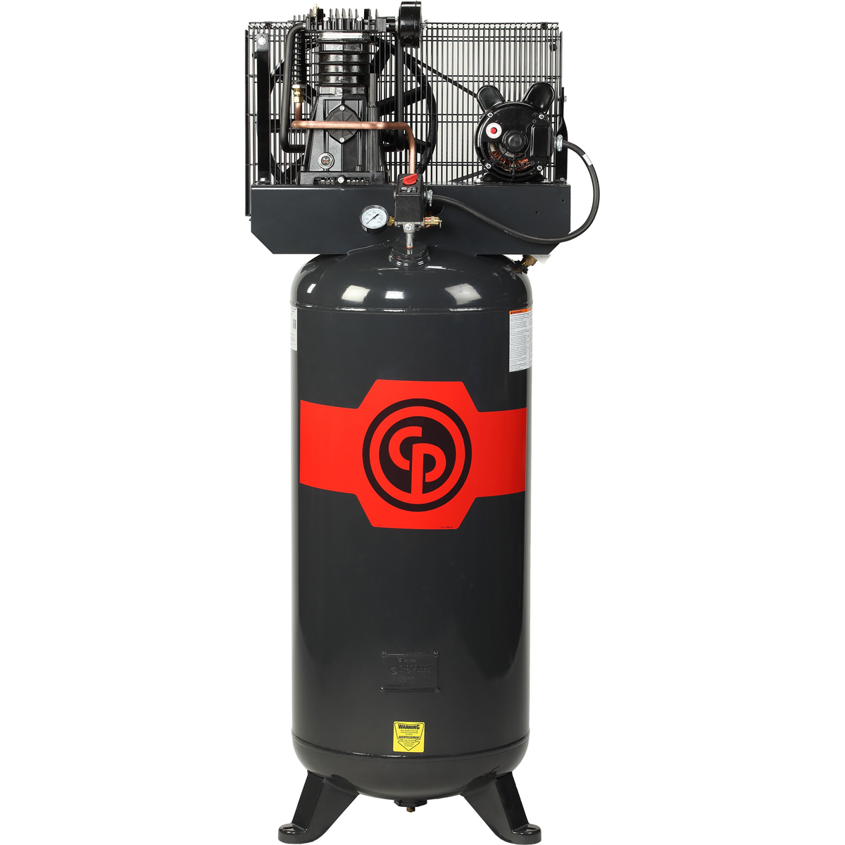 chicago-pneumatic-5HP-single-phase-60-gal-vertical-tank-CPCRCP-561VNS.png Chicago Pneumatic 5 HP Single Phase 60 Gallon Vertical Air Compressor CPCRCP-561VNS, Heavy-Duty Cast Iron Pump, Industrial Performance - Image 1