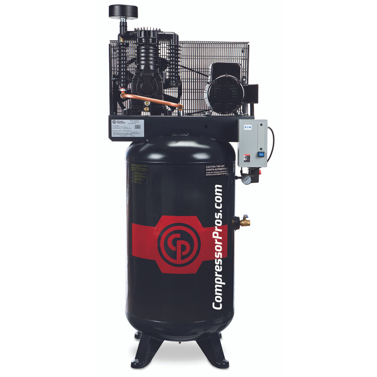 chicago-pneumatic-5Hp-80V-208-230-1Ph-22-4Cfm-CPCRCP-381VS.png Chicago Pneumatic 5HP Air Compressor – 80 Gallon Vertical Tank Single Phase 208-230V (CPCRCP-381VS) - Image 1