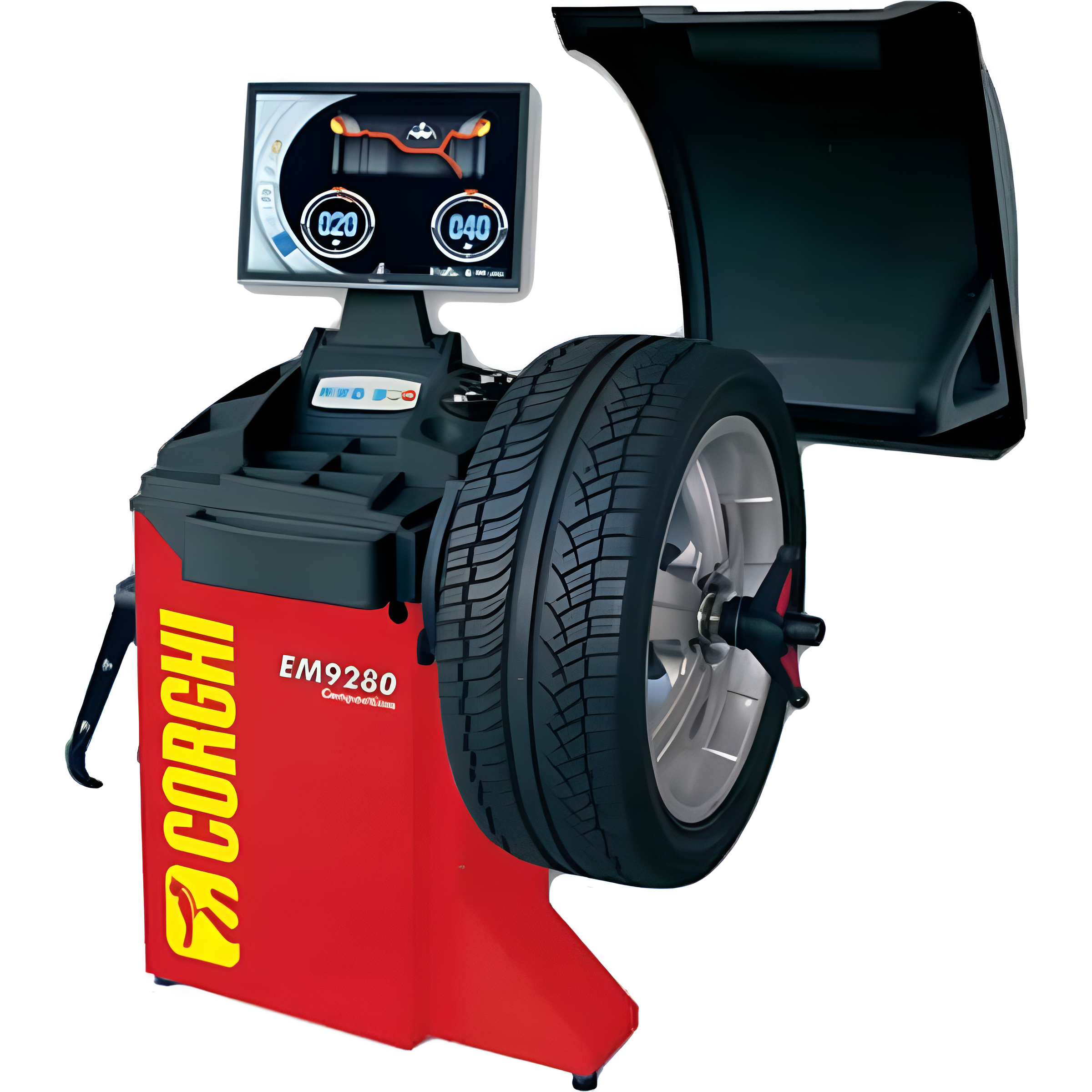 corghi-EM9280-wheel-balancer-COR0-21192811-00.png Corghi EM9280 Wheel Balancer COR0-21192811-00 – Automatic Tire Balancing Machine for Professional Workshops - Image 1