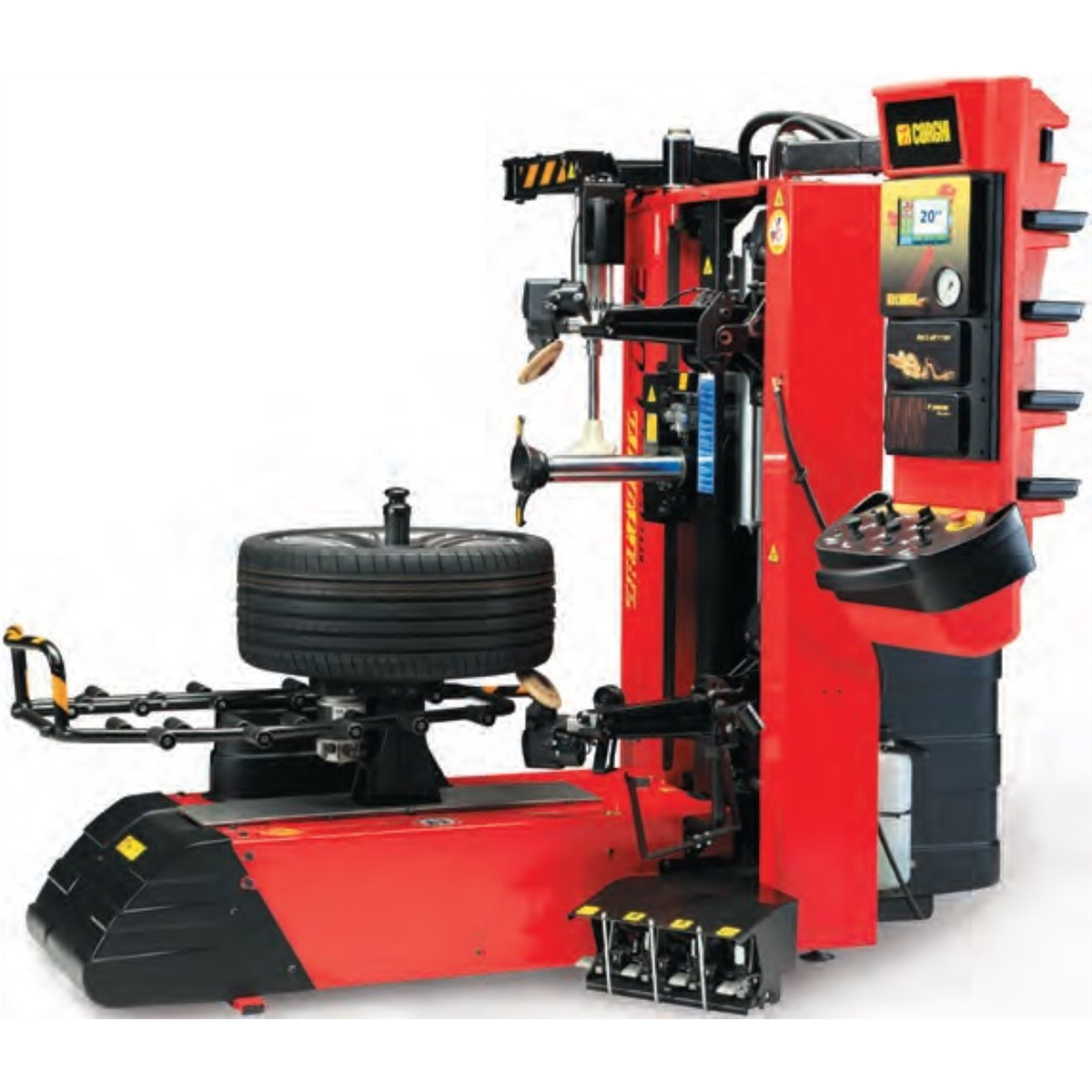 corghi-artigillo-masterCode-visual-L-with-arm-touchless-tire-changer-COR0-11108575-00.png Corghi Artigillo MasterCode Visual L Touchless Tire Changer COR0‑11108575‑00 – Fully Automated Workshop Tire Changer - Image 1