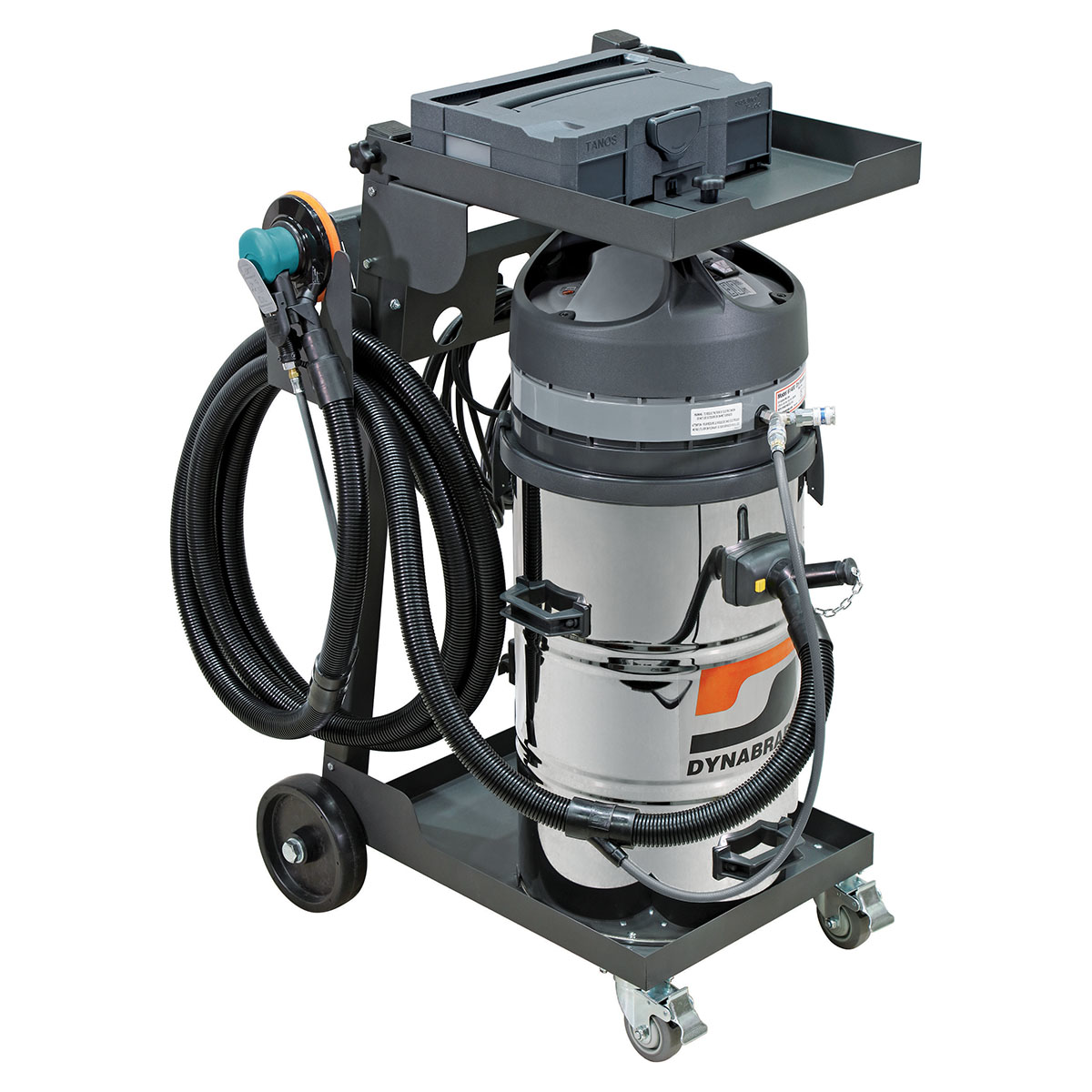 dynabrade-automotive-mega-raptor-vacpro-pack-vacuum-system-vacuum-kit-w-6inch-spirit-ROS-_-cart-M-Class-120v-60Hz-15amp-20gal-DYBM1015SP.png Dynabrade Mega-Raptor Vac Pro Pack Vacuum System w/ 6" Spirit Random Orbital Sander & Cart – M-Class Dust Extraction, 20 Gallon, 120V - Image 1