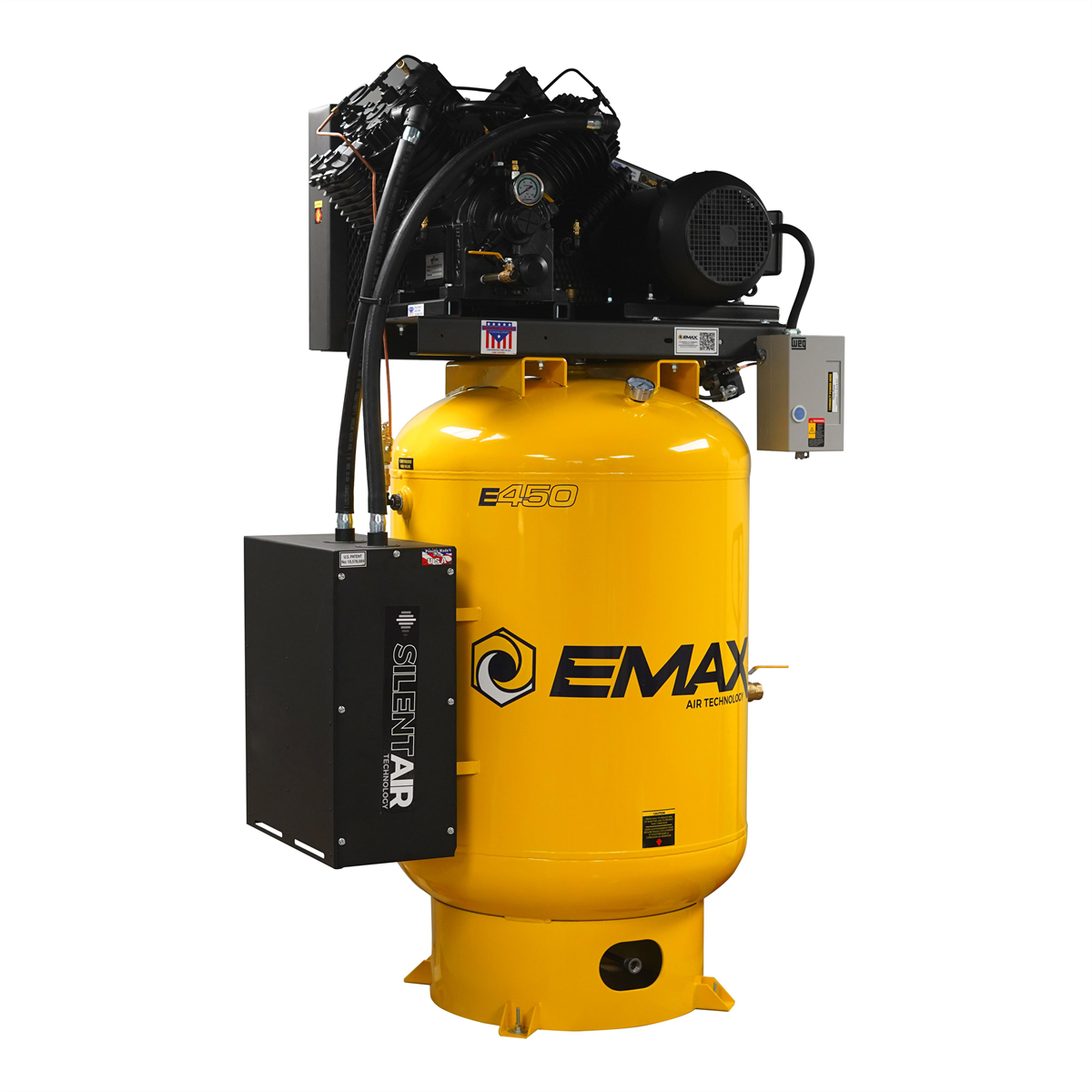 emax-compressor-industrial-plus-silent-air-10-HP-120-gallon-two-Stage-air-compressor-208V-3-phase-EMXESP10V120V3-208.png Emax Compressor Industrial Plus Silent Air 10-HP 120-Gallon Two-Stage Air Compressor (208V 3-Phase) EMXESP10V120V3-208 - Image 1