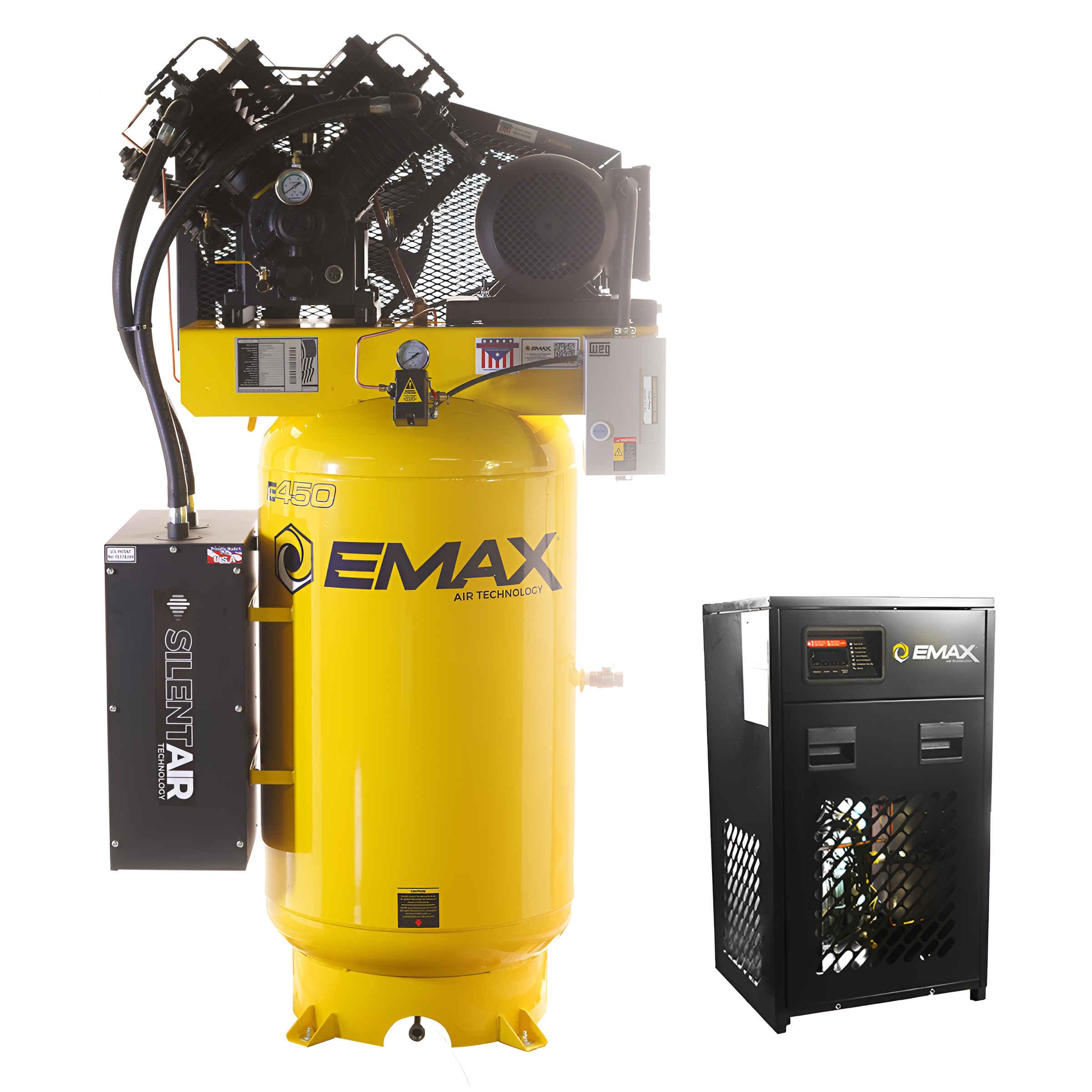 emax-compressor-silent-industrial-plus-10HP-1-phase-80gal_-vertical-compressor-with-58CFM-dryer-bundle-with-pressure-lube-pump-EMXESP10V080V1PK-Picsart-AiImageEnhancer.png Emax Compressor 10HP Silent Air Compressor 1 Phase 80 Gallon Vertical w/ 58 CFM Dryer Industrial Whisper Series EMXESP10V080V1PK - Image 1