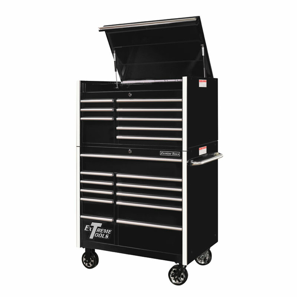 extreme-tools-41inch-8-drawer-top-chest-11-drawer-roller-EXTRX412519CRBK.png Extreme Tools 41" 8 Drawer Top Chest/11 Drawer Roller EXTRX412519CRBK - Image 1