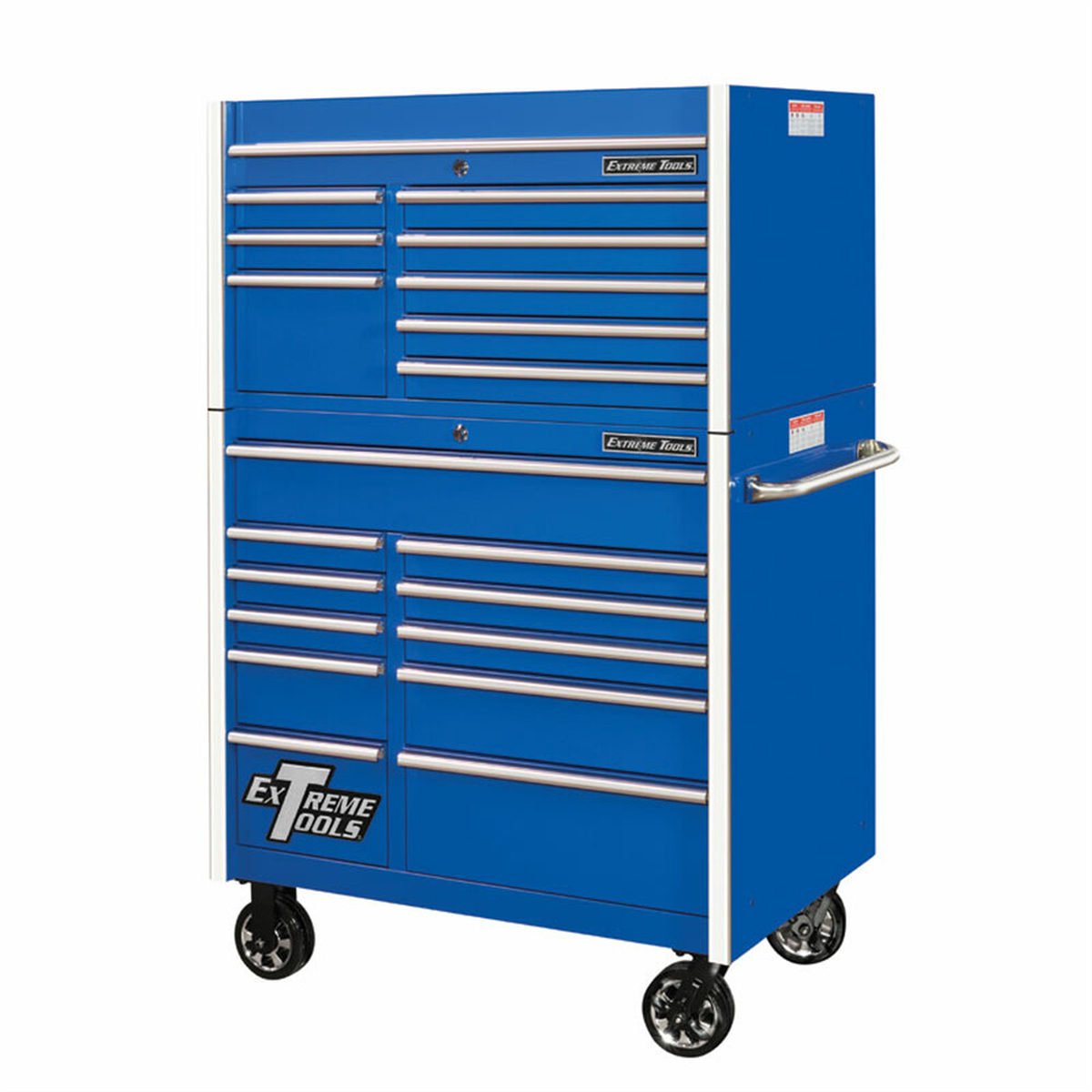 extreme-tools-41inch-8-drawer-top-chest-11-drawer-roller-EXTRX412519CRBL.png Extreme Tools Extreme Tools 41" 8 Drawer Top Chest & 11 Drawer Roller Cabinet EXTRX412519CRBL - Image 1