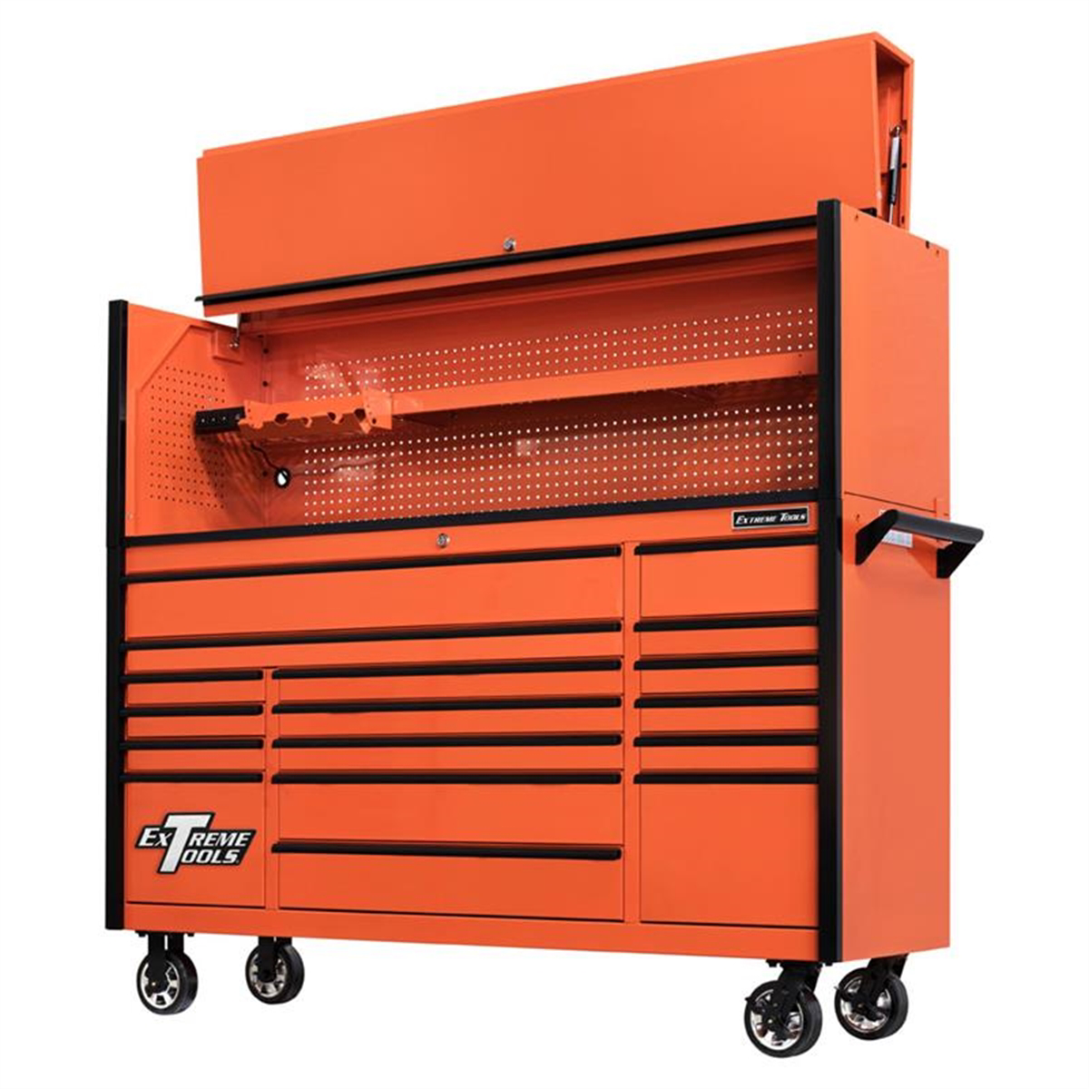 extreme-tools-DX-72inch-hutch-_-17drawer-roller-cabinet-combo-orange-EXTDX7218HROK.png Extreme Tools DX 72" Hutch & 17 Drawer Roller Cabinet Combo, Orange EXTDX7218HROK - Image 1