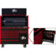 Extreme Tools DX Series 55” W x 25'' D Power Workstation Hutch & 8-Drawer Roller Cabinet Combo with Power Tool Drawer – Black with Red Handles (EXTDX5509HRKR)