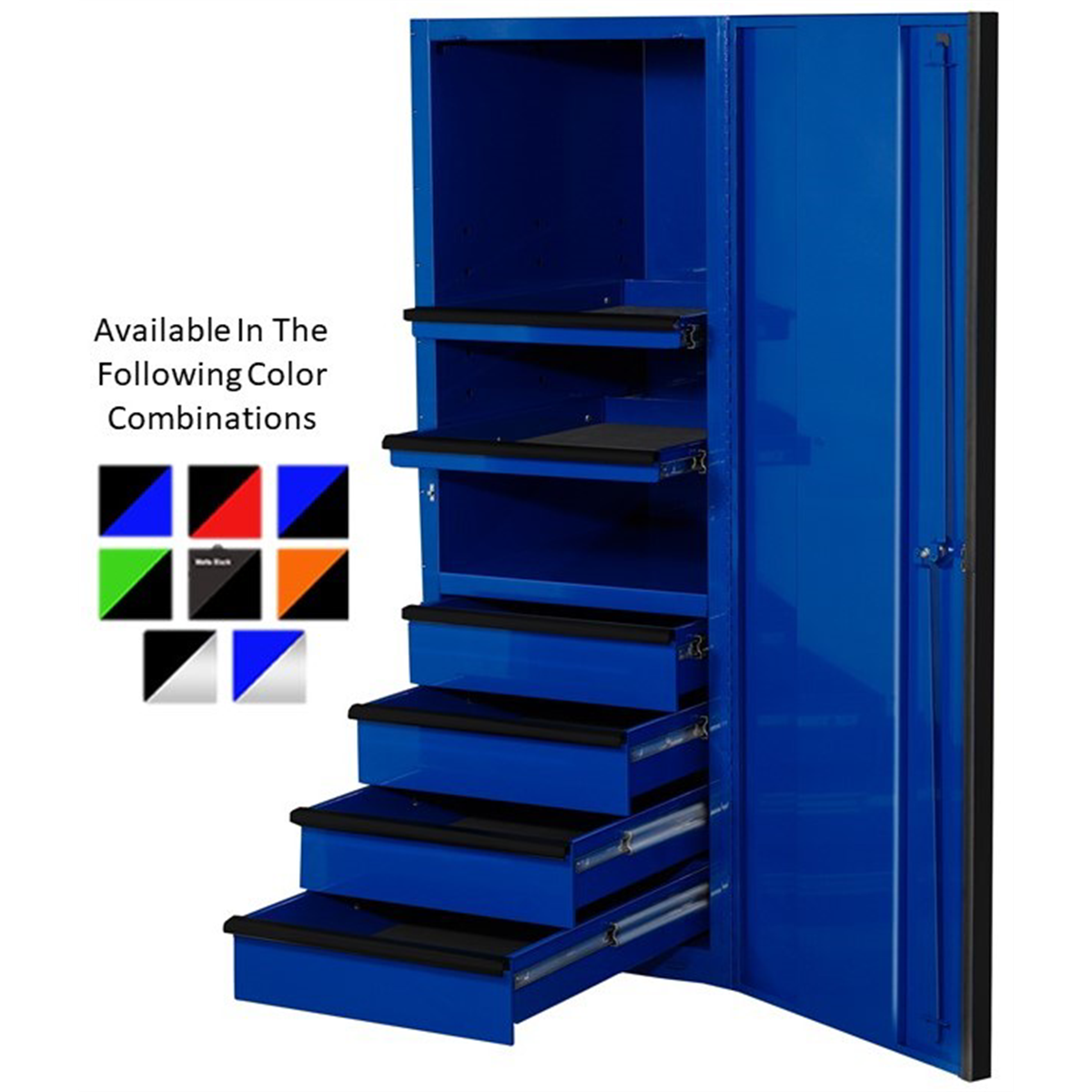 extreme-tools-EXQ-series-24inch-W-x-30inch-D-4-drawer-and-2-shelf-professional-side-cabinet-black-w-chrome-handles-EXTEX2404SCQBKCR.png Extreme Tools EXQ Series 24” W x 30'' D Side Cabinet – 4 Drawer & 2 Shelf Professional Tool Storage, Black with Chrome Handles (EXTEX2404SCQBKCR) - Image 1