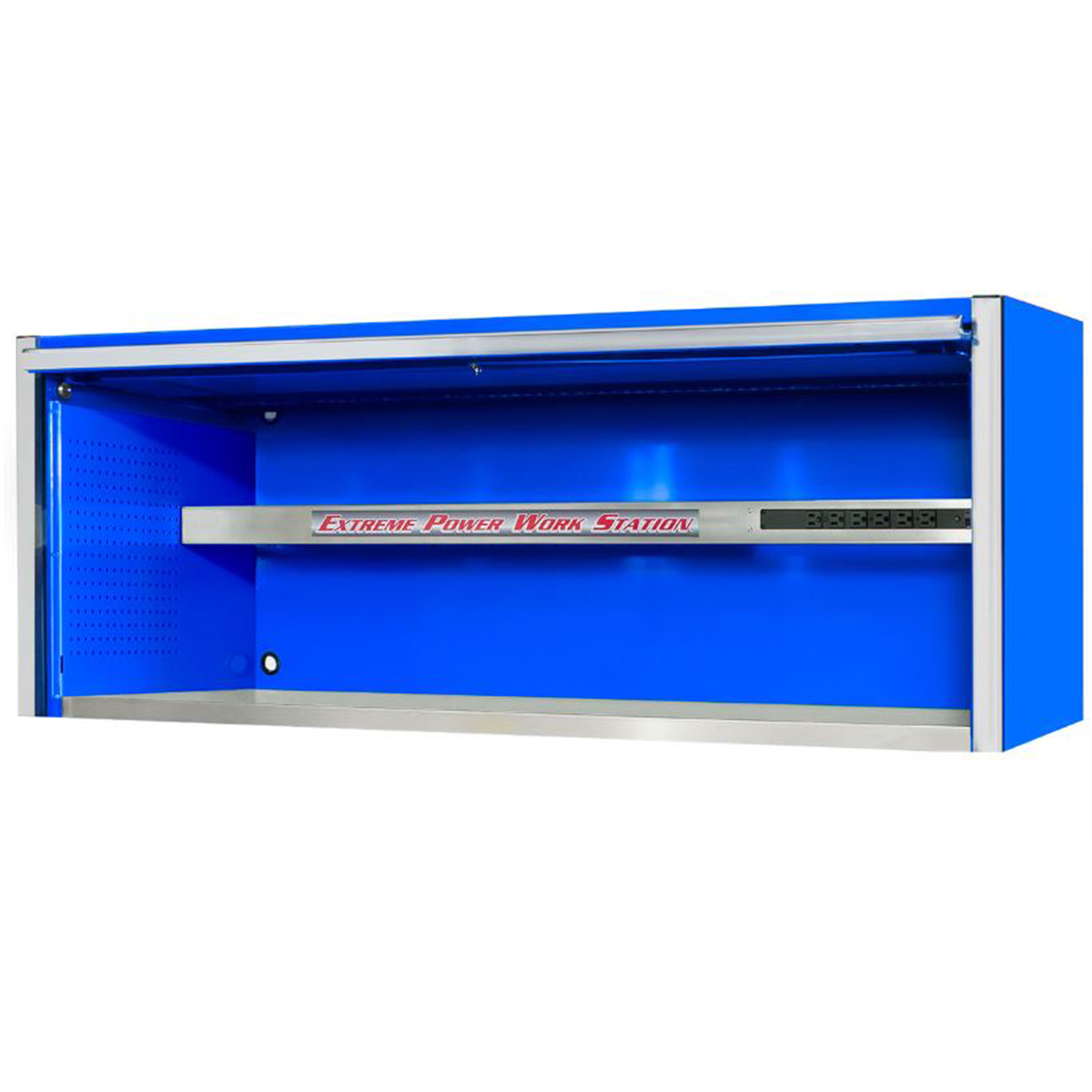 extreme-tools-EXQ-series-72inch-W-x-30inch-D-professional-extreme-power-workstation-hutch-black-with-BLUE-handle-EXTEX7201HCQBKBL_9c0972b7-7da7-4248-95c2-3038ccc4a31f.png Extreme Tools EX Professional Series 72” Power Workstation Hutch – Blue with Chrome Handle, Stainless Steel Workstation (EXTEX7201HCQBLCR - Image 1